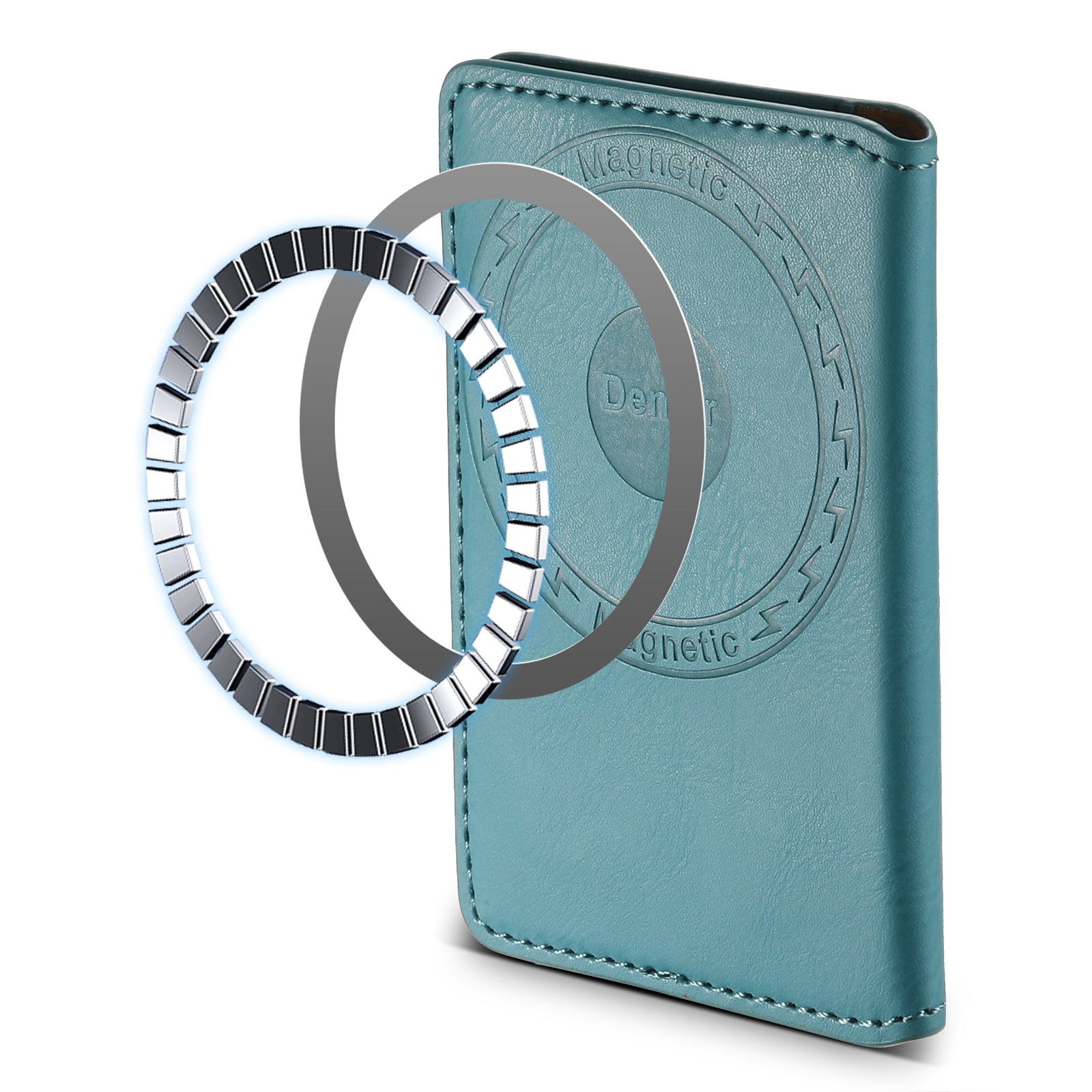 Magnetic Cowhide Pattern Credit Card Bag (Blue)