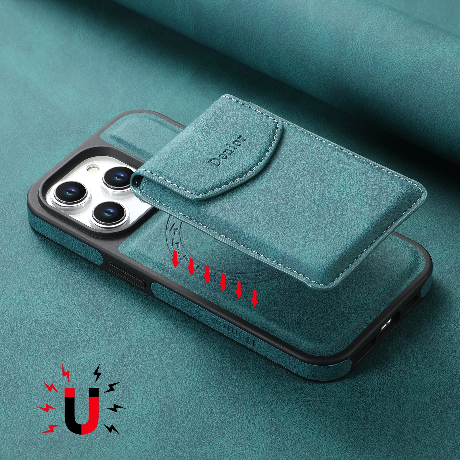 iPhone Series 2IN1 Magnetic Case & Card Bag(Black)