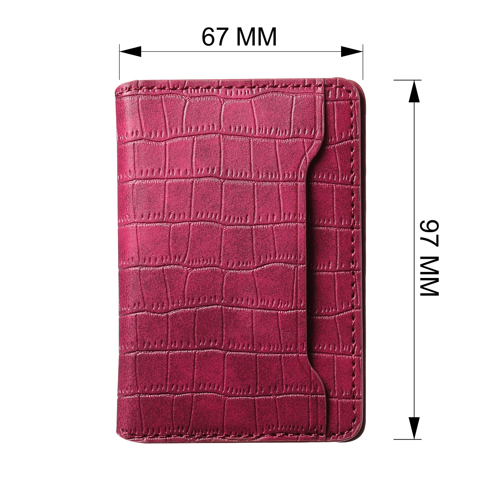 Alligator Pattern Leather Bracket Ultra-Thin Credit Card Bag(Red)