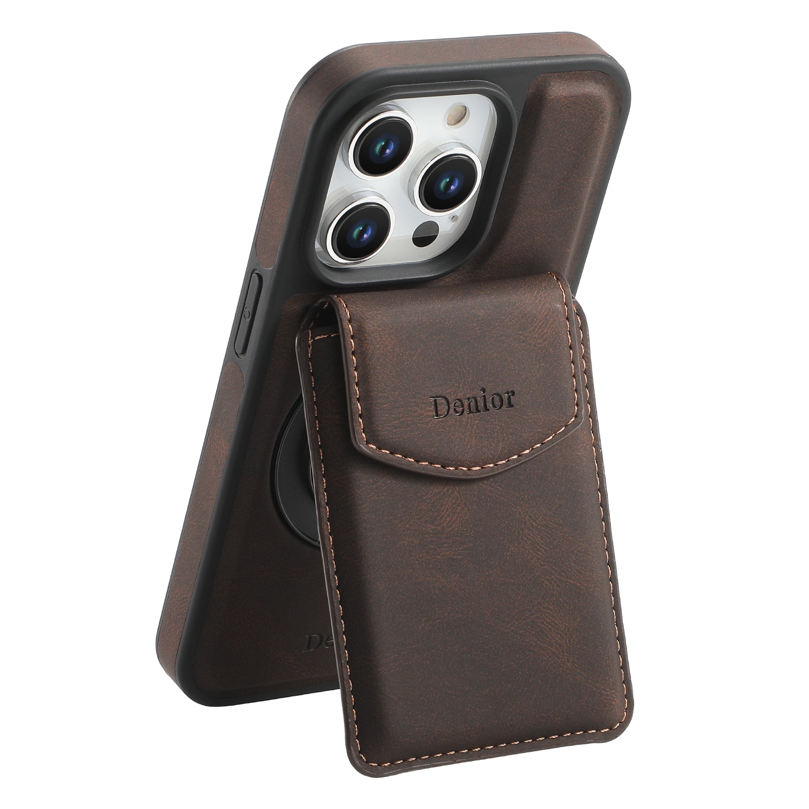 iPhone Series 2IN1 Magnetic Case & Card Bag(Brown)