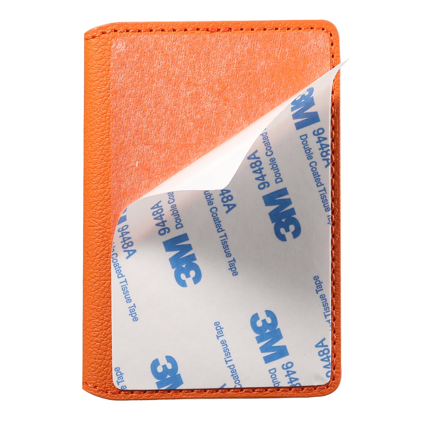 Litchi patterned Leather Bracket Ultra-Thin Credit Card Bag(Orange)