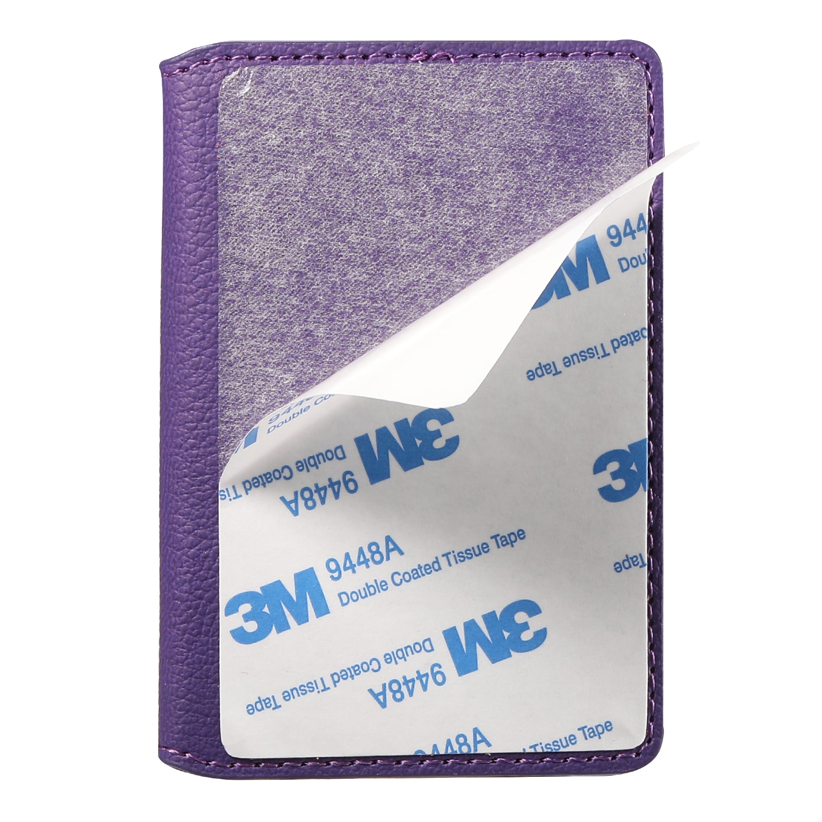 Litchi patterned Leather Bracket Ultra-Thin Credit Card Bag(Purple)