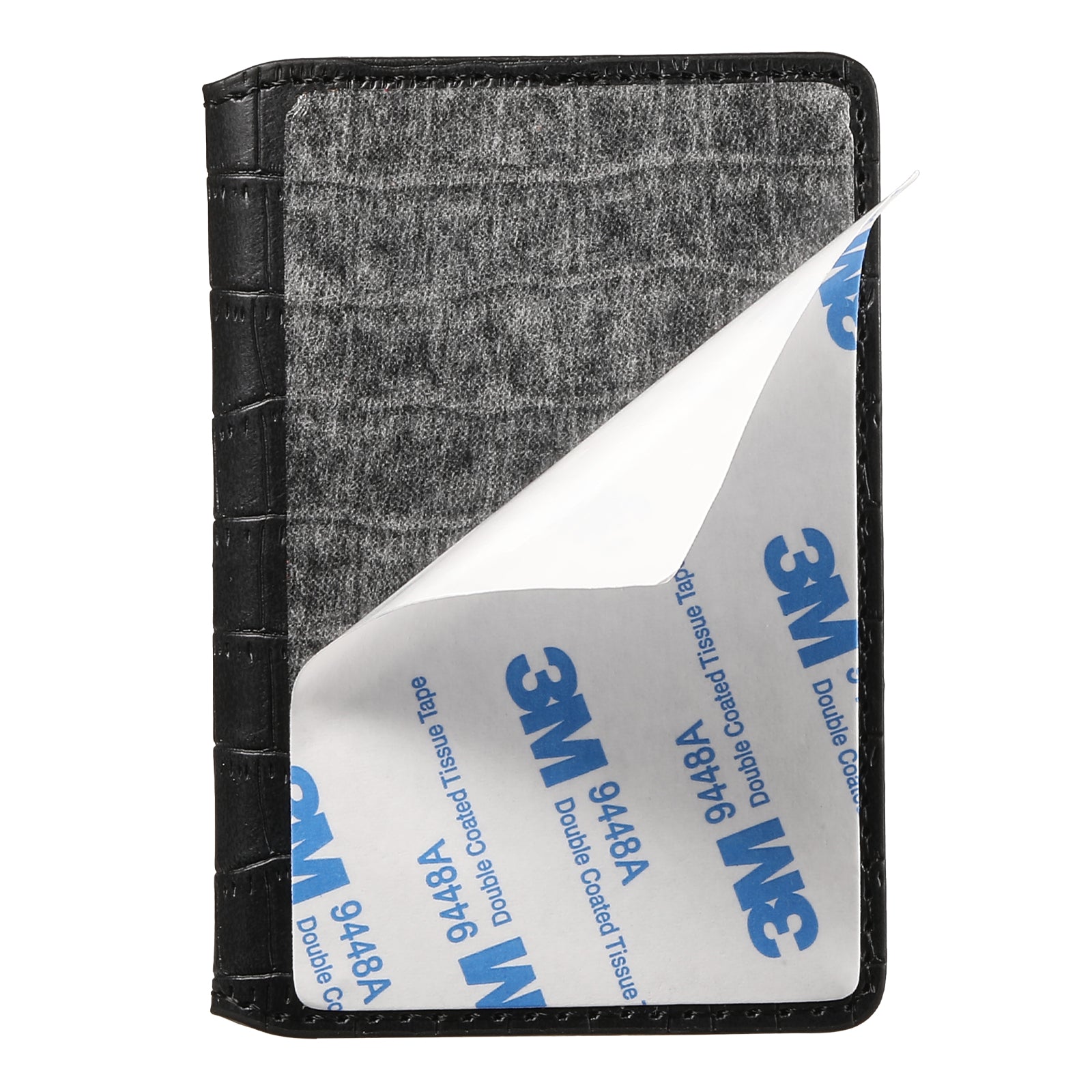 Alligator Pattern Leather Bracket Ultra-Thin Credit Card Bag(Black)