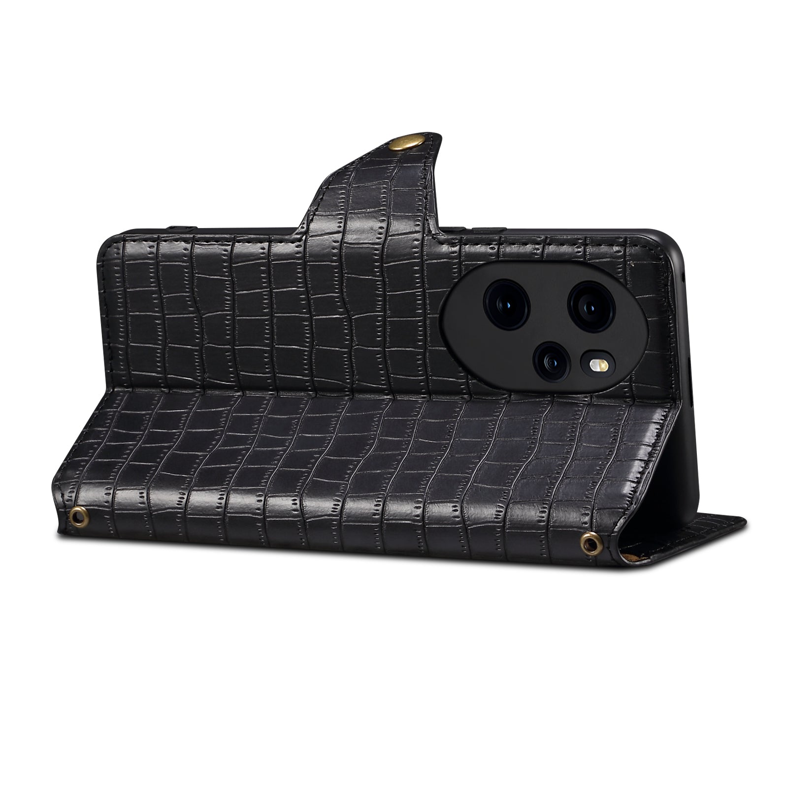 Crocodile PU Leather Honor Cover Wallet Phone Case(Black)