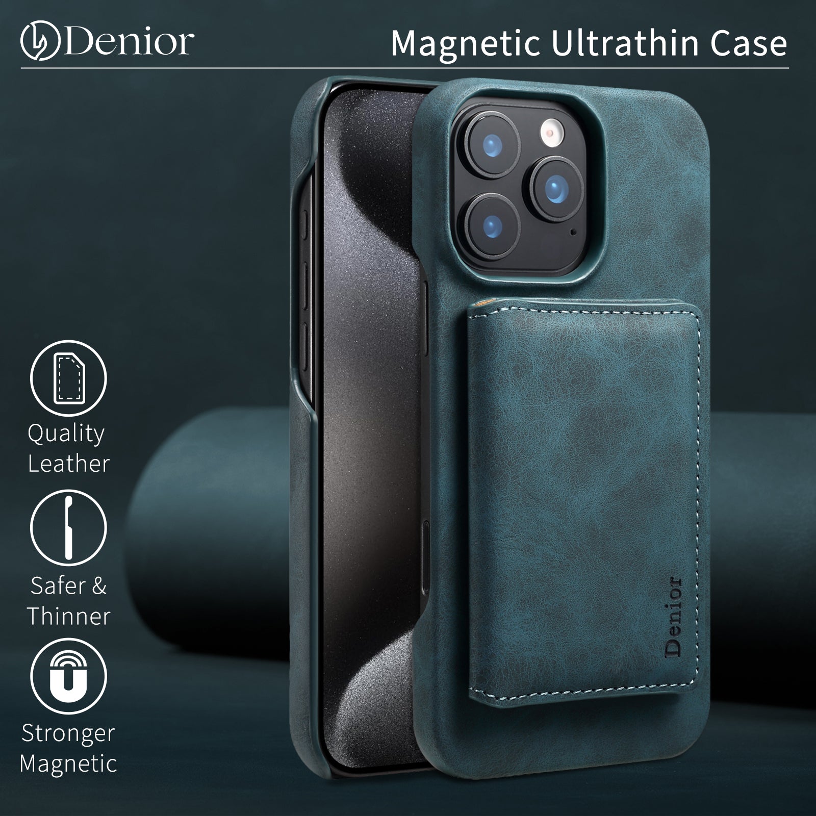 iPhone Series 2IN1 Magnetic Case & RFID Card Bag(Blue)
