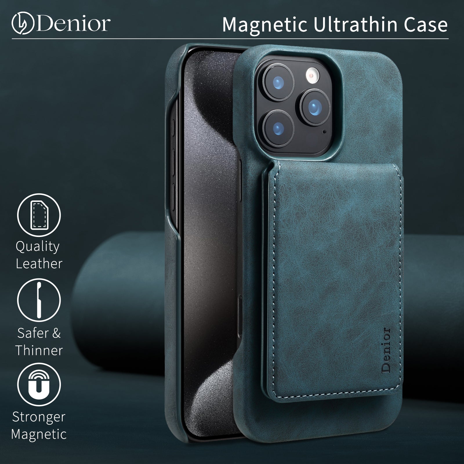iPhone Series 2IN1 Magnetic Case & RFID Card Bag(Blue)