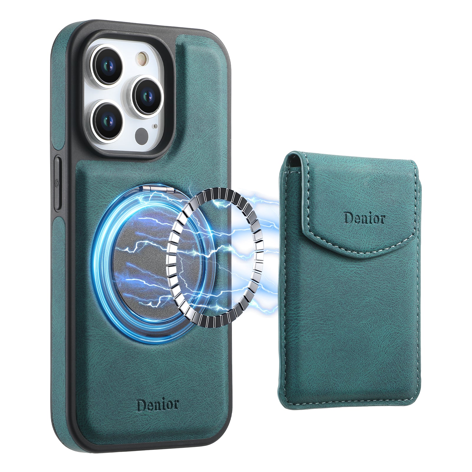 iPhone Series 2IN1 Magnetic Case & Card Bag(Blue)