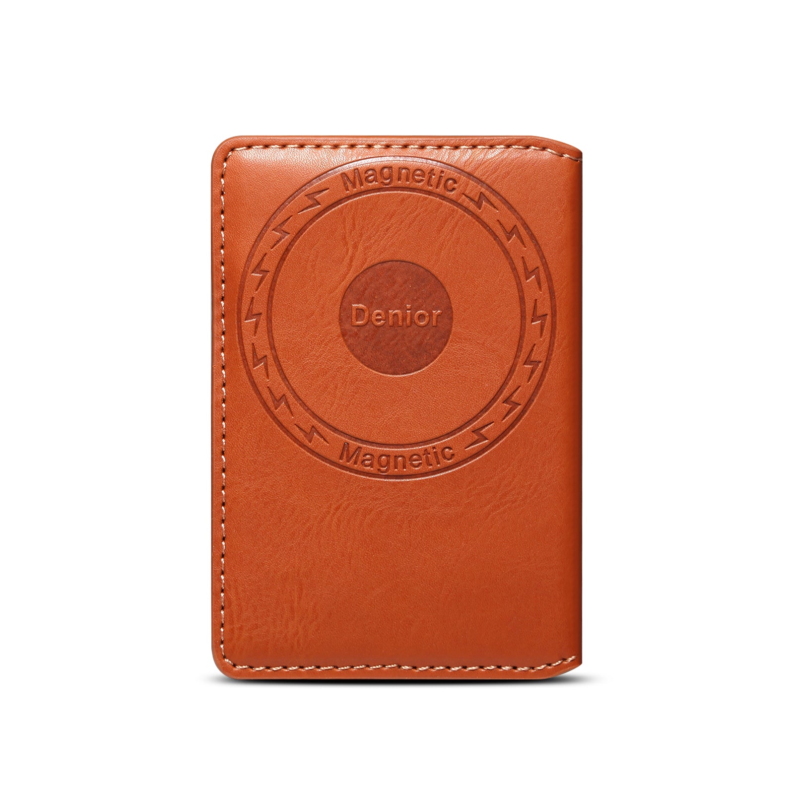 Magnetic Cowhide Pattern Credit Card Bag(Brown)