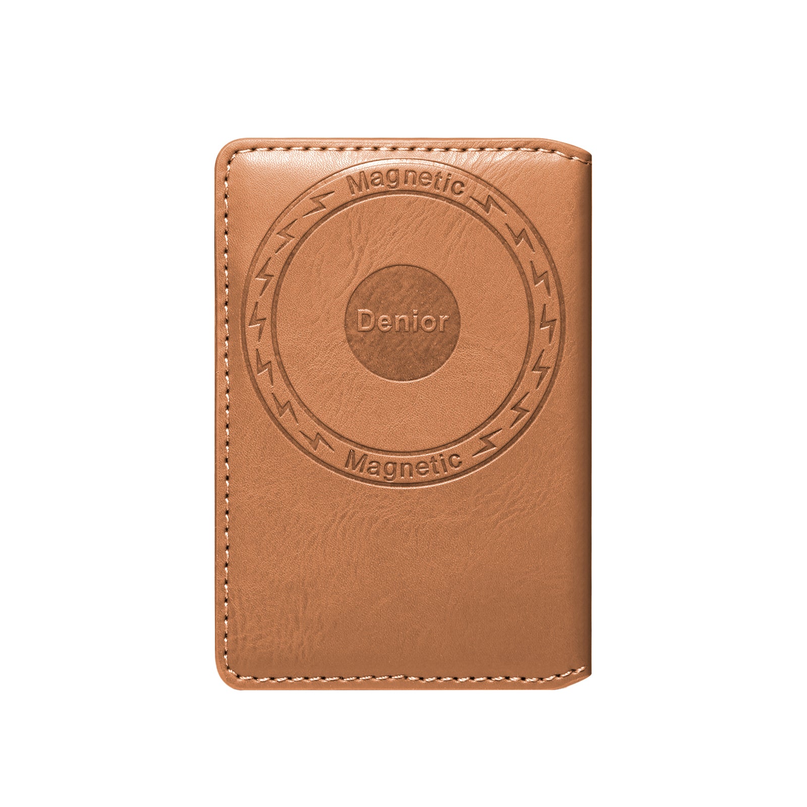 Magnetic Cowhide Pattern Credit Card Bag(Kahki)