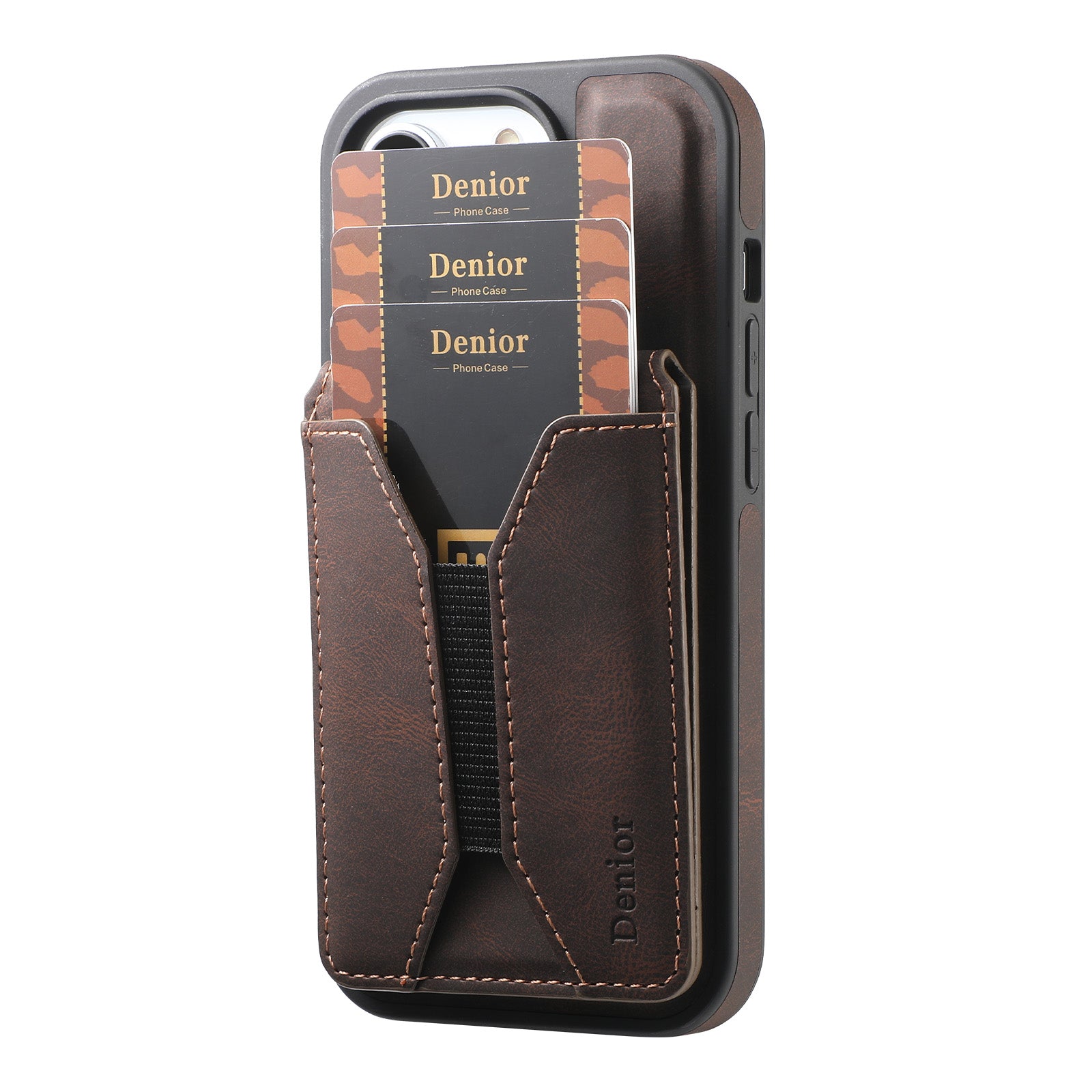 iPhone Series 2IN1 Magnetic Case & Card Bag(Brown)