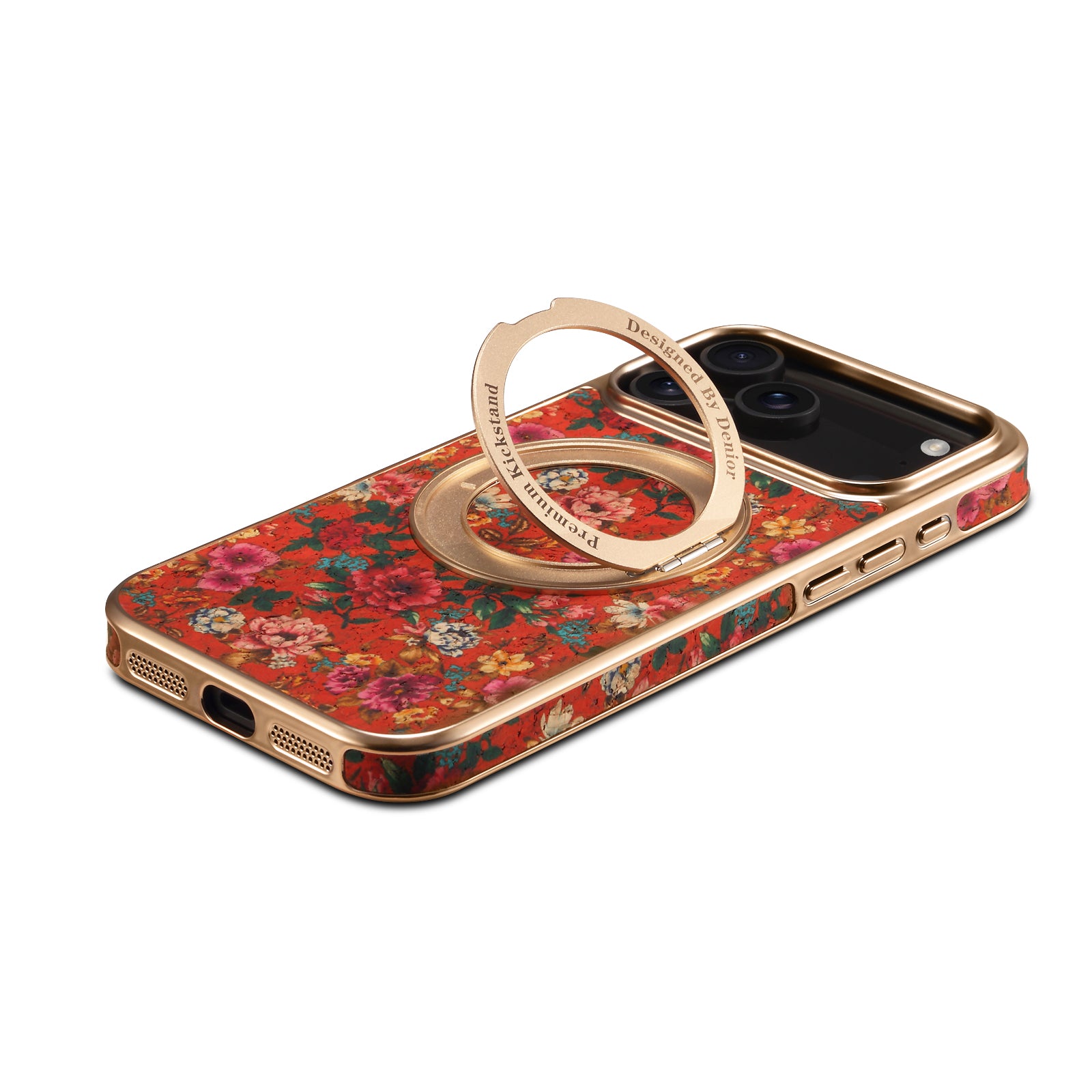 IPhone Series 360 ° Rotating Bracket Anti Drop Cork Phone Case (Red)