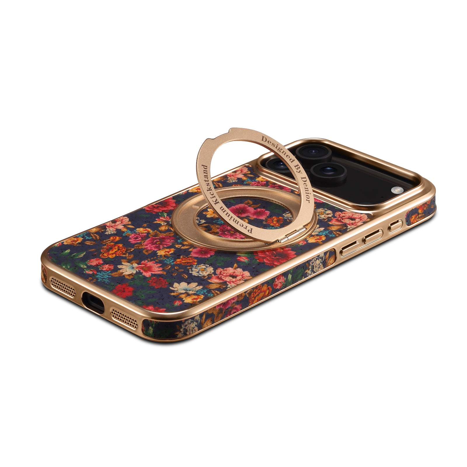 IPhone Series 360 ° Rotating Bracket Anti Drop Cork Phone Case (Purple)
