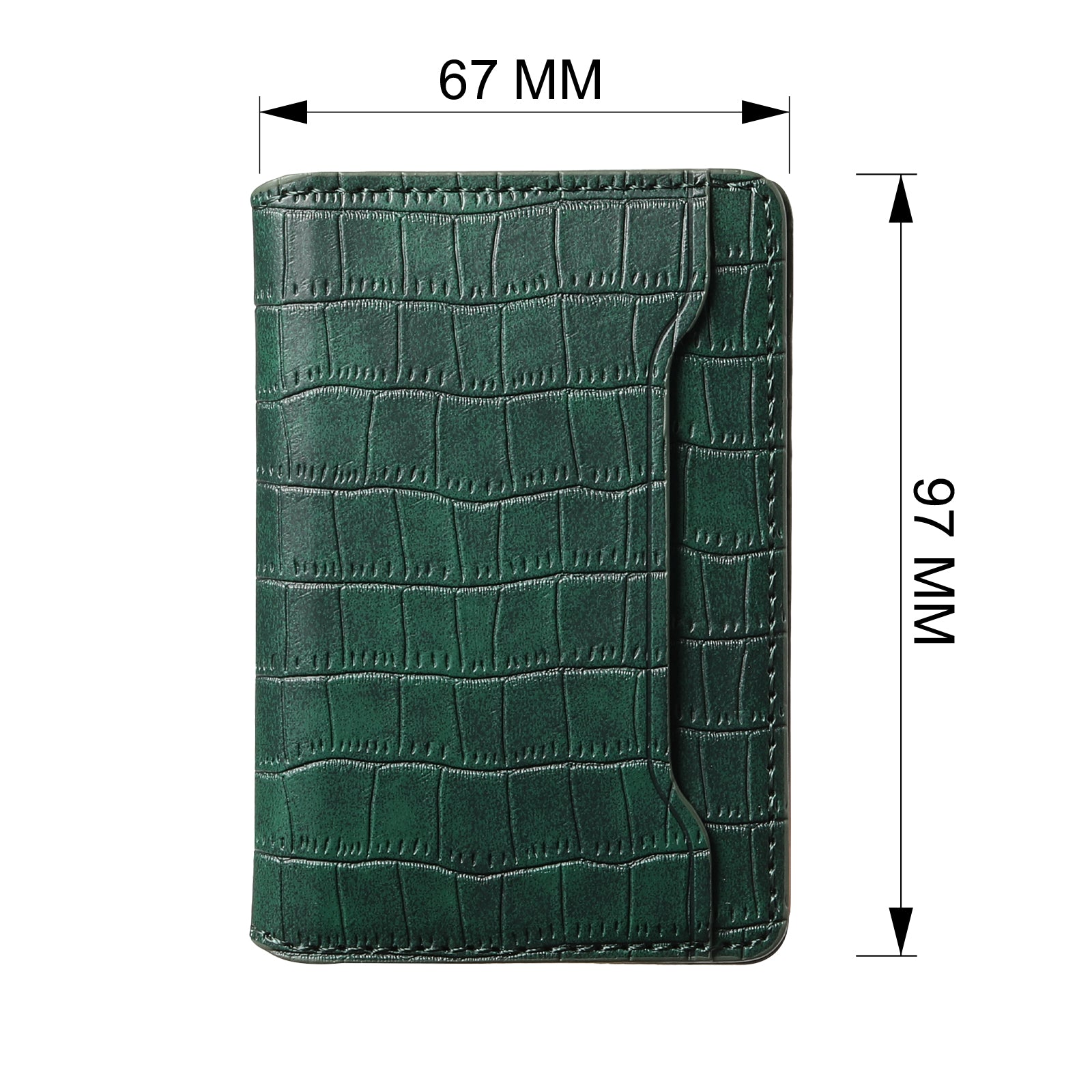 Alligator Pattern Leather Bracket Ultra-Thin Credit Card Bag(Green)