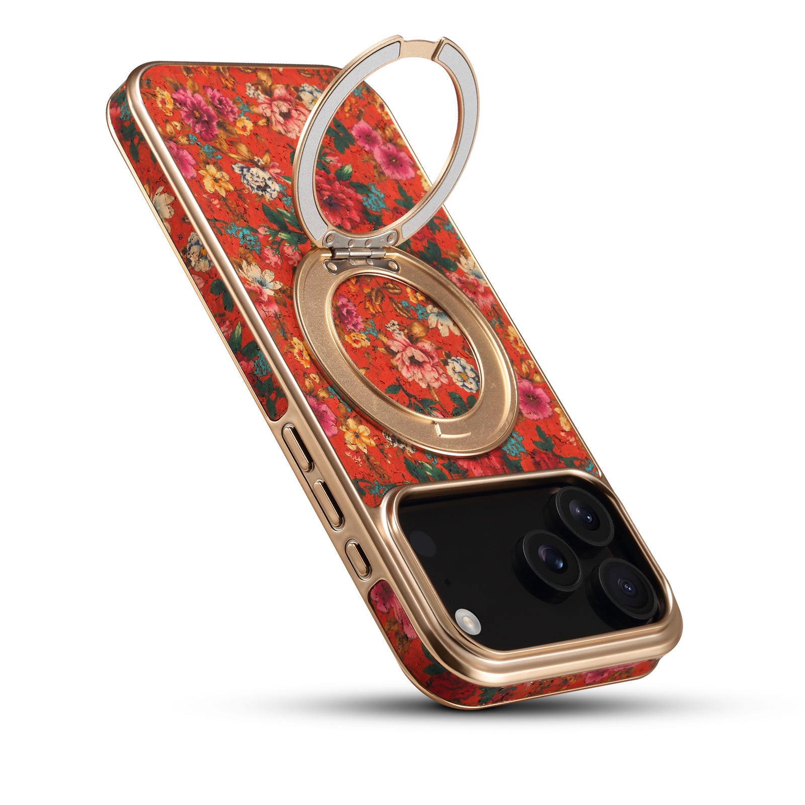 IPhone Series 360 ° Rotating Bracket Anti Drop Cork Phone Case (Red)