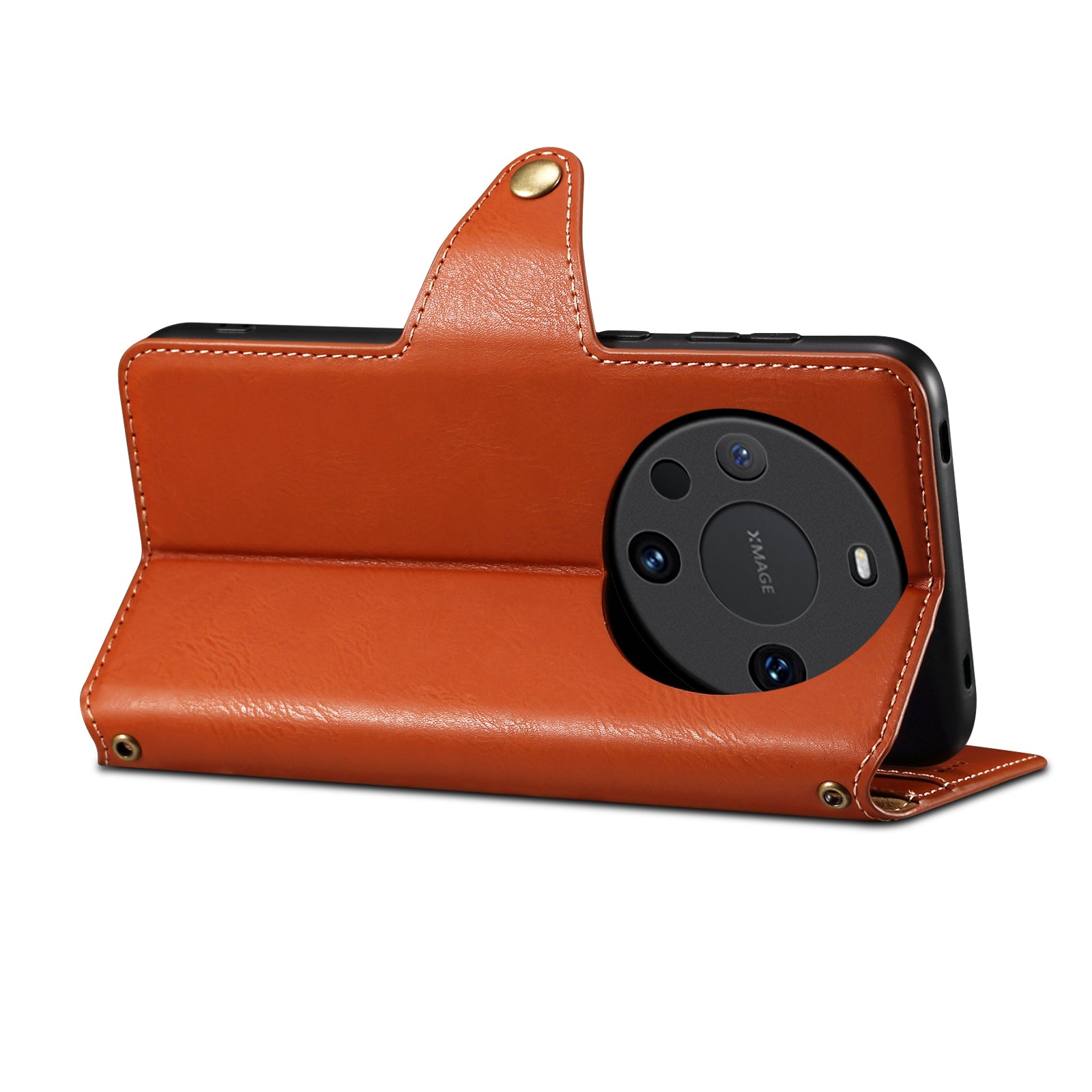 Huawei Simple PU Leather Flip Card Wallet Stand Phone Case(Brown)