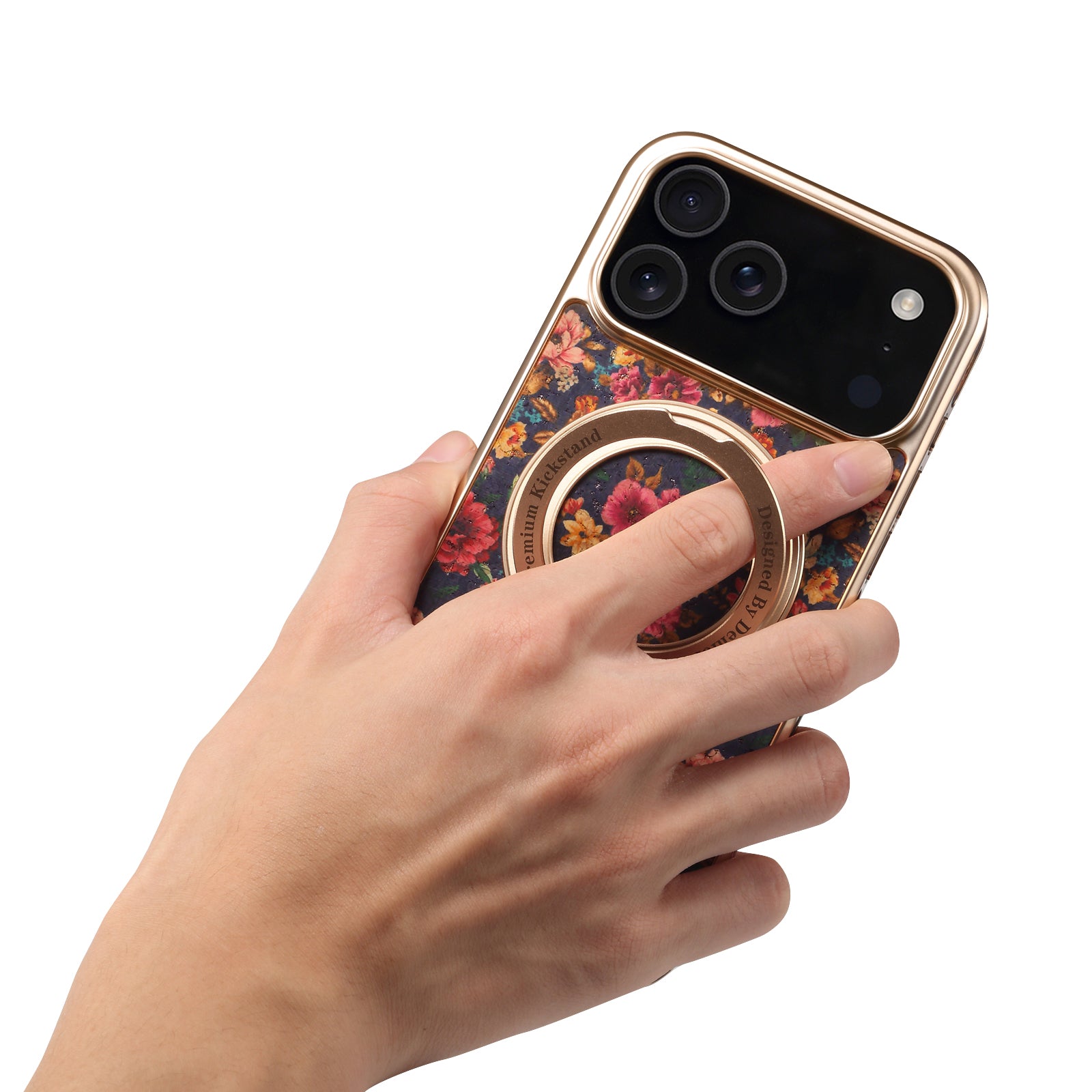 IPhone Series 360 ° Rotating Bracket Anti Drop Cork Phone Case (Purple)