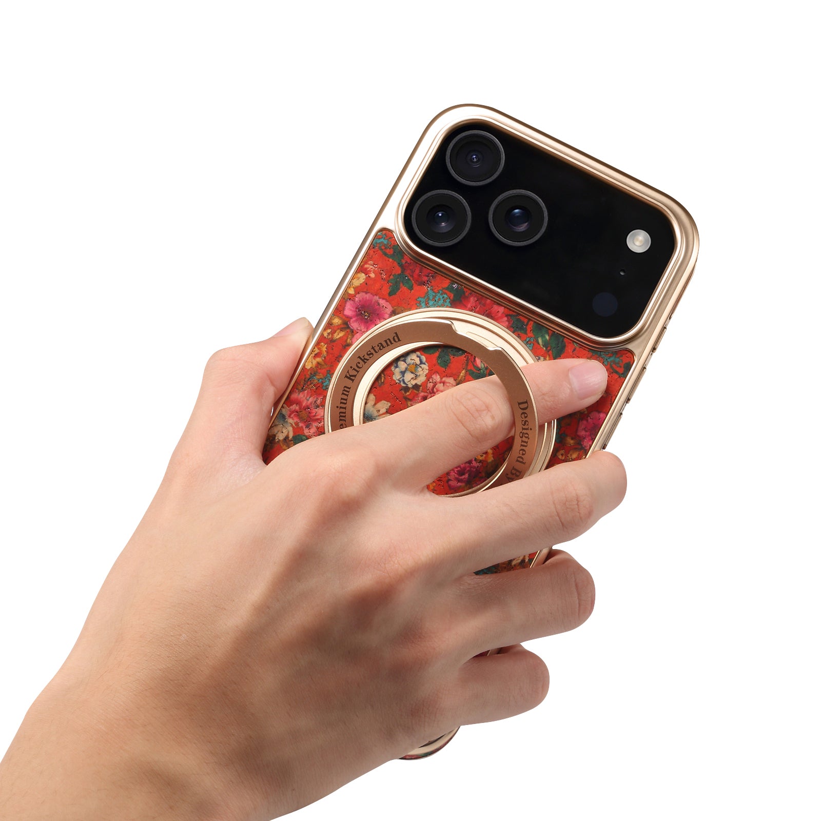 IPhone Series 360 ° Rotating Bracket Anti Drop Cork Phone Case (Red)