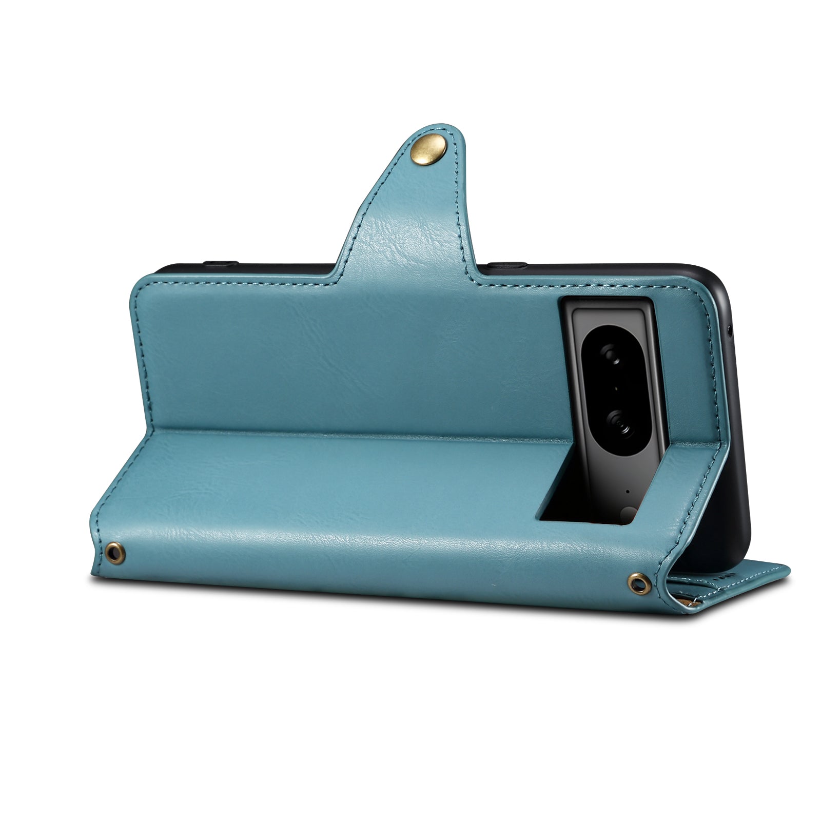 Google Simple PU Leather Flip Card Wallet Stand Phone Case(Blue)