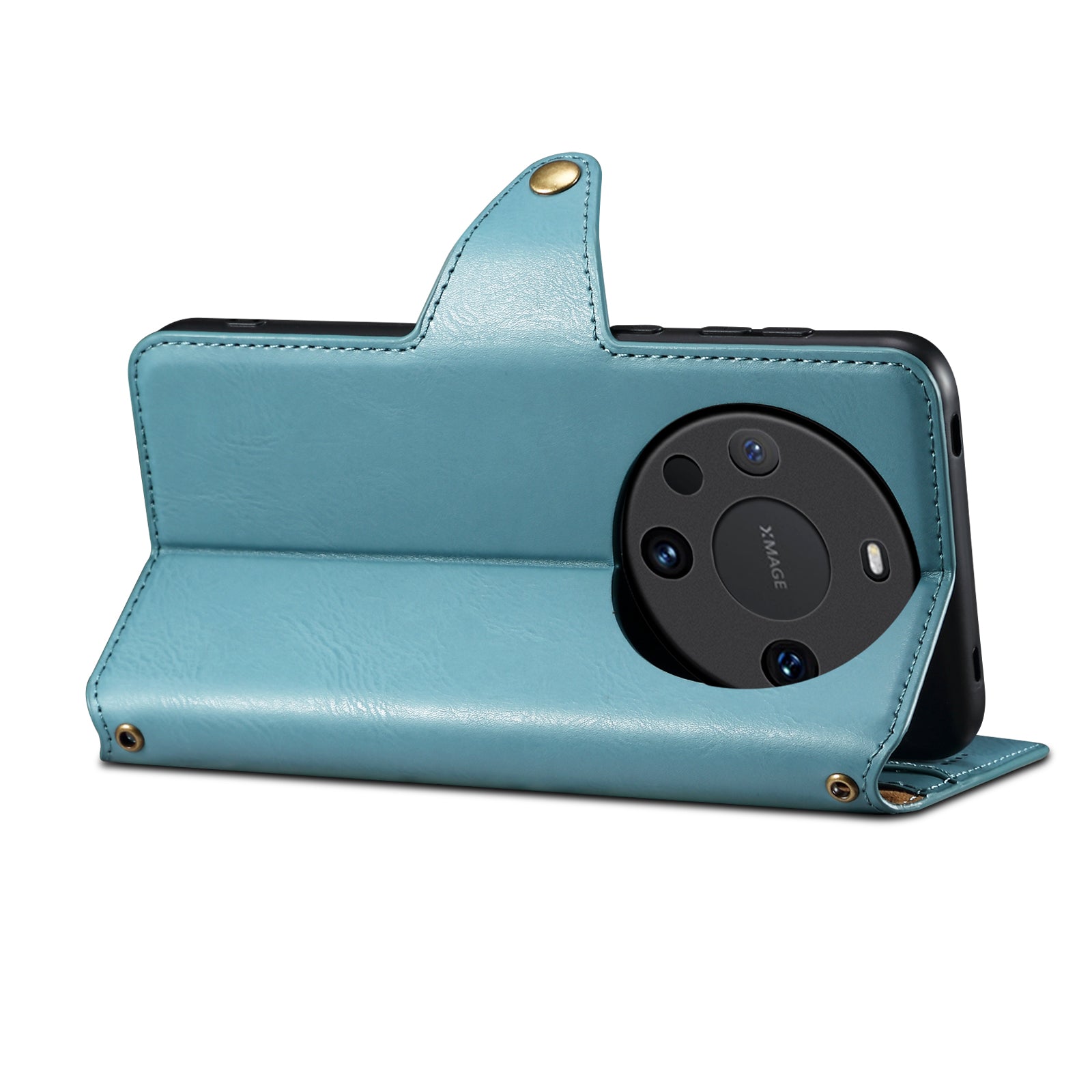Huawei Simple PU Leather Flip Card Wallet Stand Phone Case(Blue)