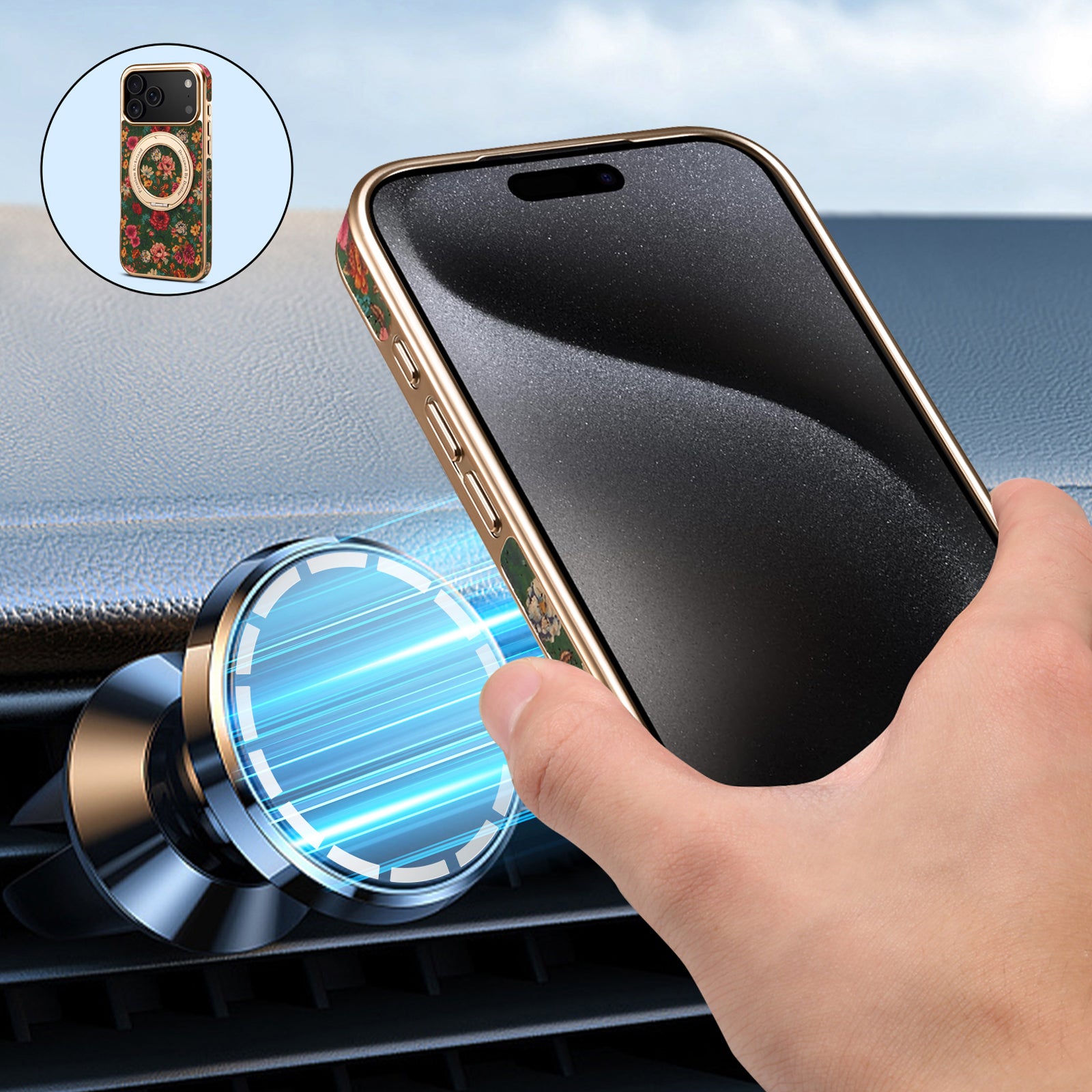 IPhone Series 360 ° Rotating Bracket Anti Drop Cork Phone Case (Green)