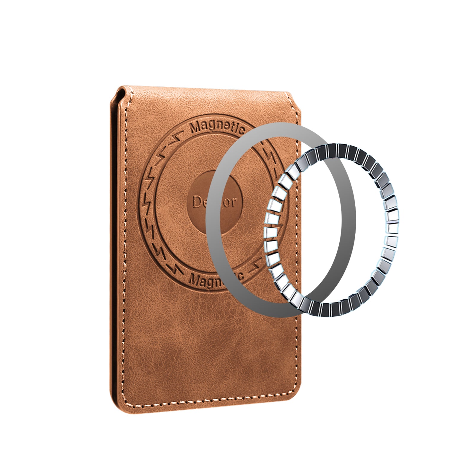 RFID Magnetic Slim Credit Card Bag(Brown)