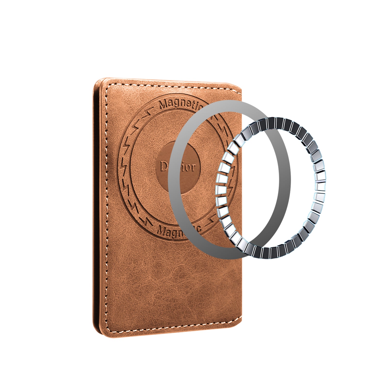 RFID Magnetic Slim Credit Card Bag(Brown)