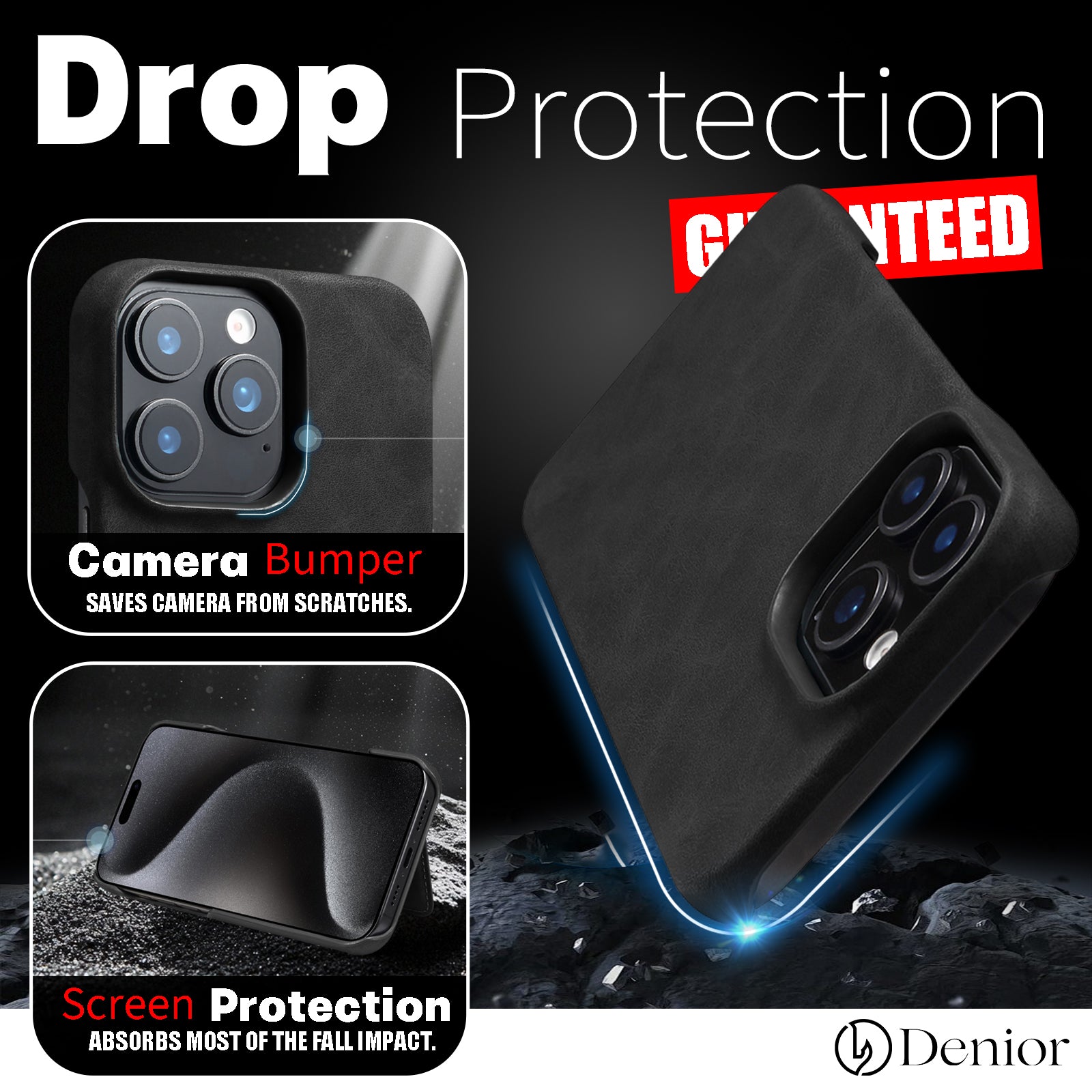 iPhone Series 2IN1 Magnetic Case & RFID Card Bag(Black)