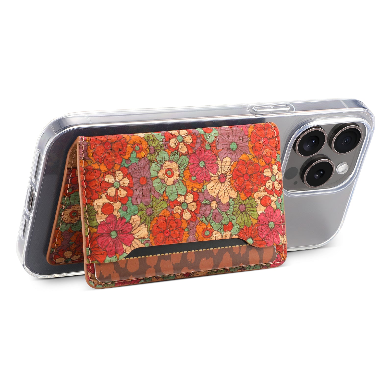Cork Bracket Ultra-Thin Credit Card Bag(Red)