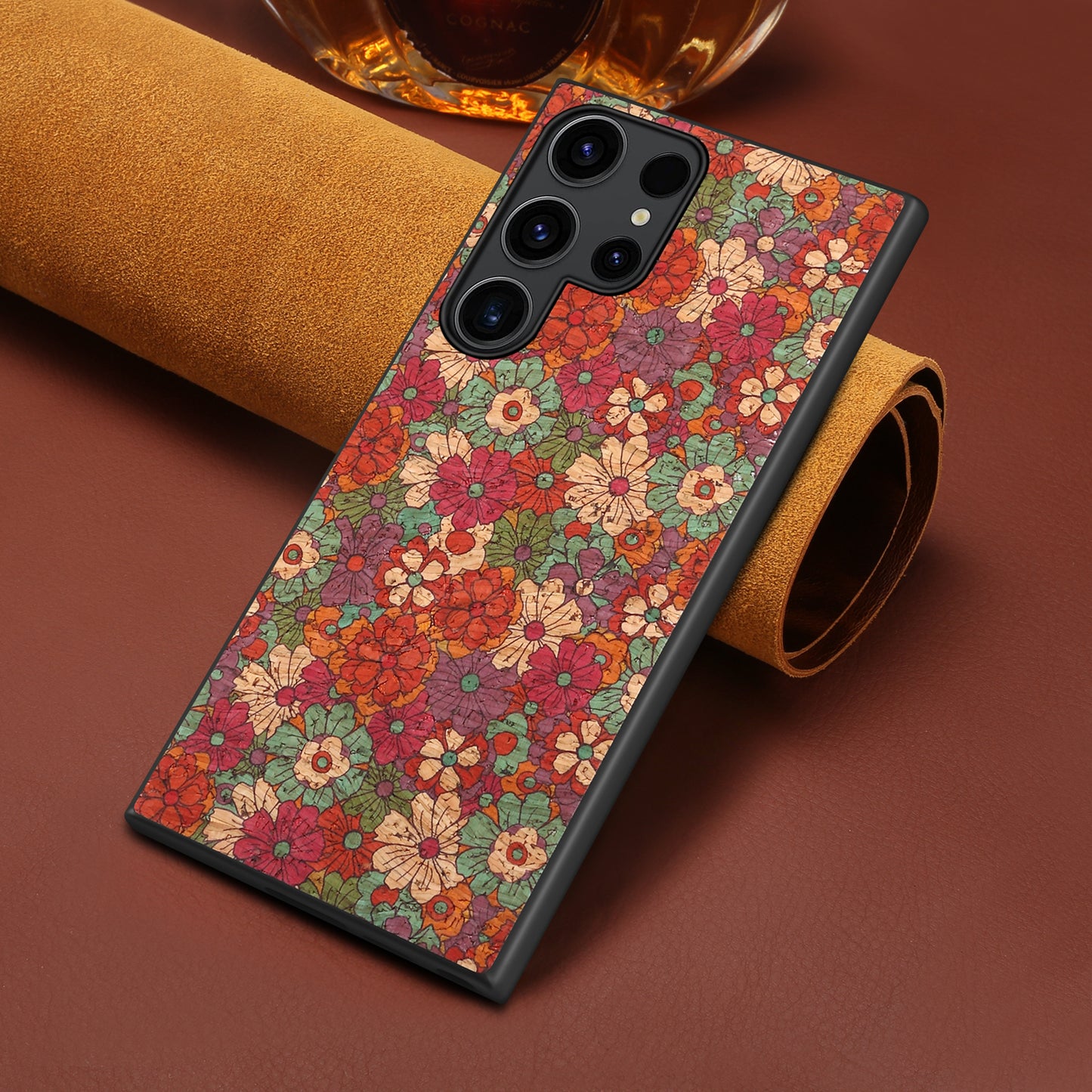 Cork Floral Phone Case Back Cover (For Samsung)