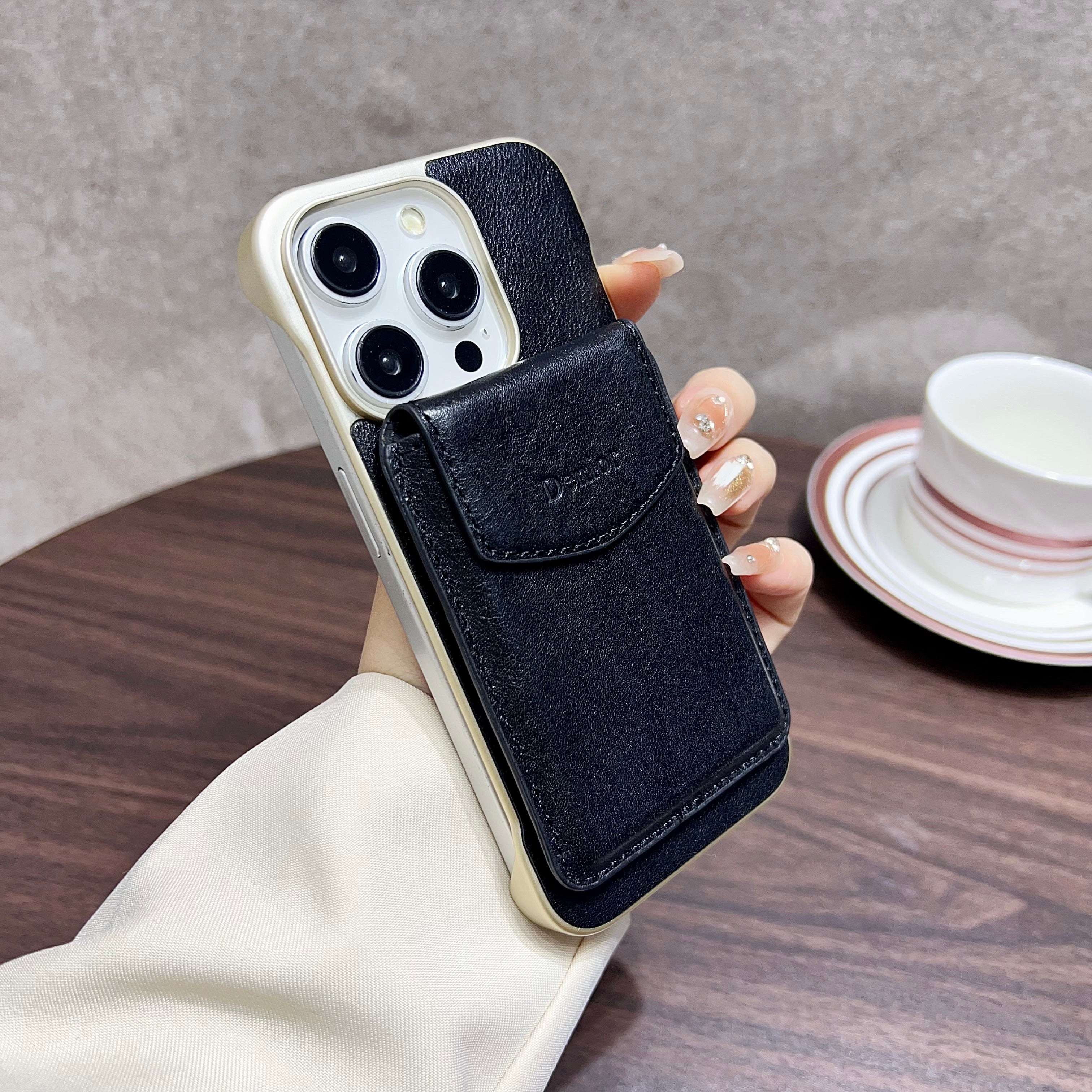 iPhone Series 2IN1 Magnetic Case & Card Bag(Black)