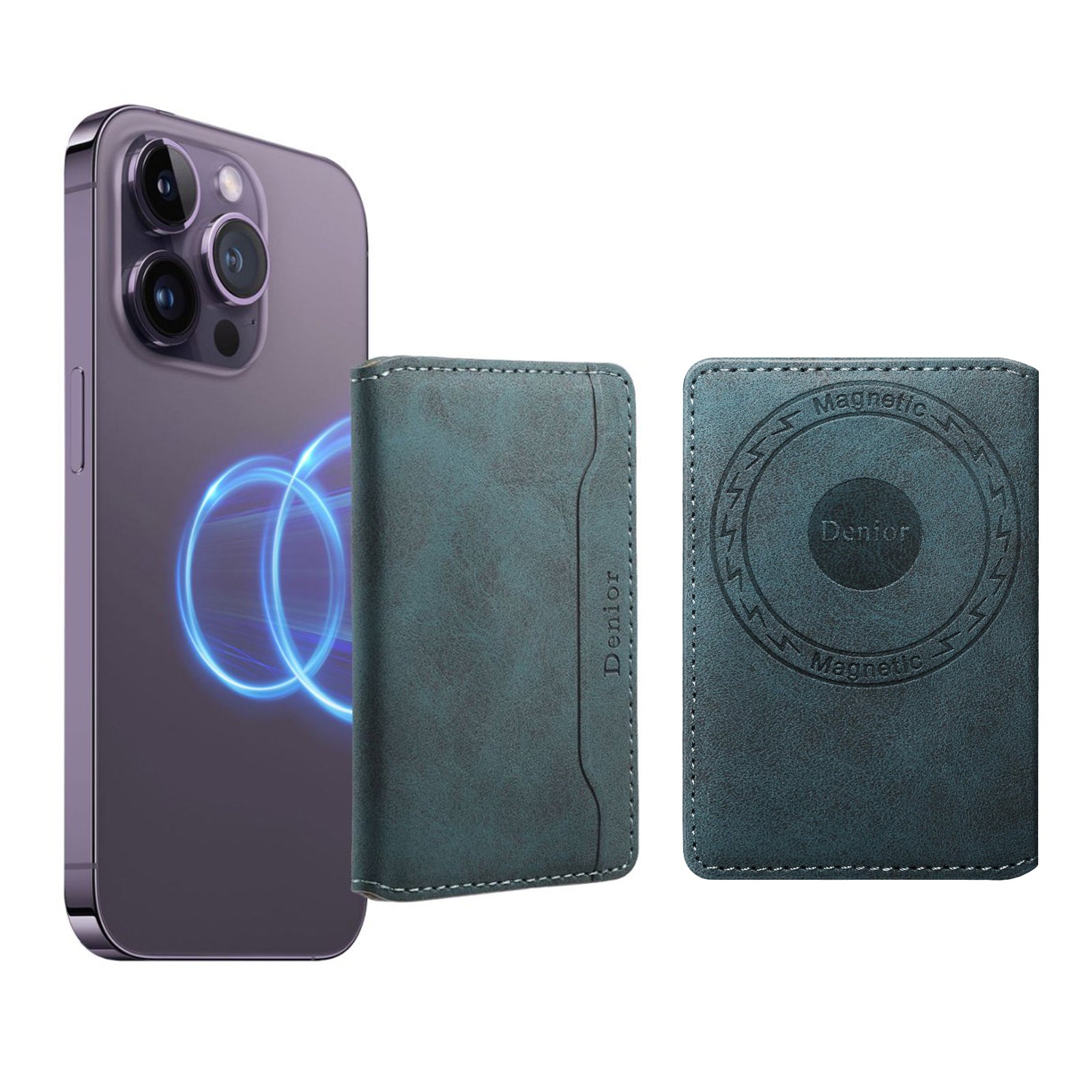 Magnetic Slim Credit Card Wallet (Blue)
