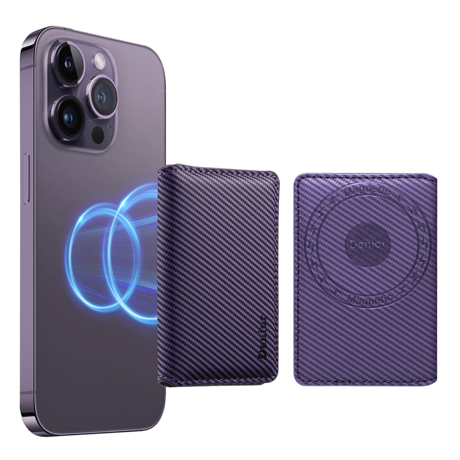 RFID Magnetic Slim Credit Card Bag(Purple)