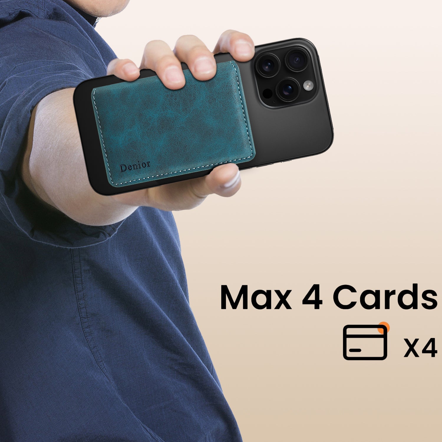 RFID Magnetic Slim Credit Card Bag(Blue)