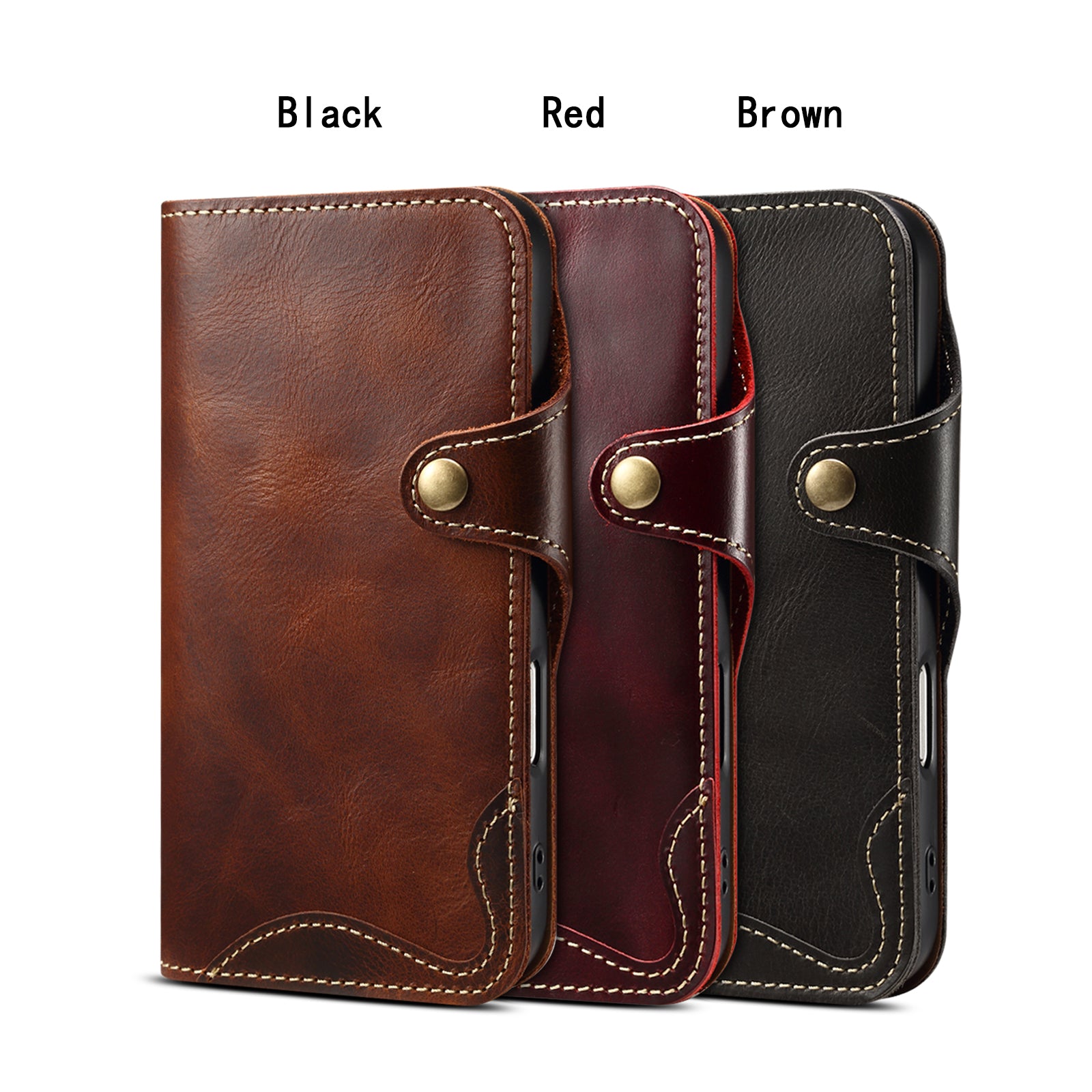 iPhone 17 Series Genuine Leathe Multi Functional Card Insertion Flip Wallet Holder Phone Case(Brown)