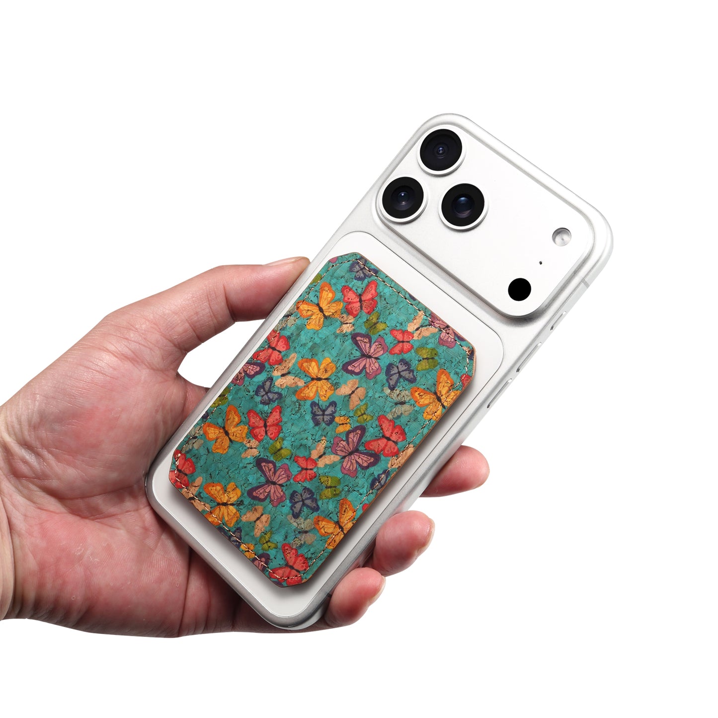 PU Faux Leather Lychee Texture Magnetic Card Holder