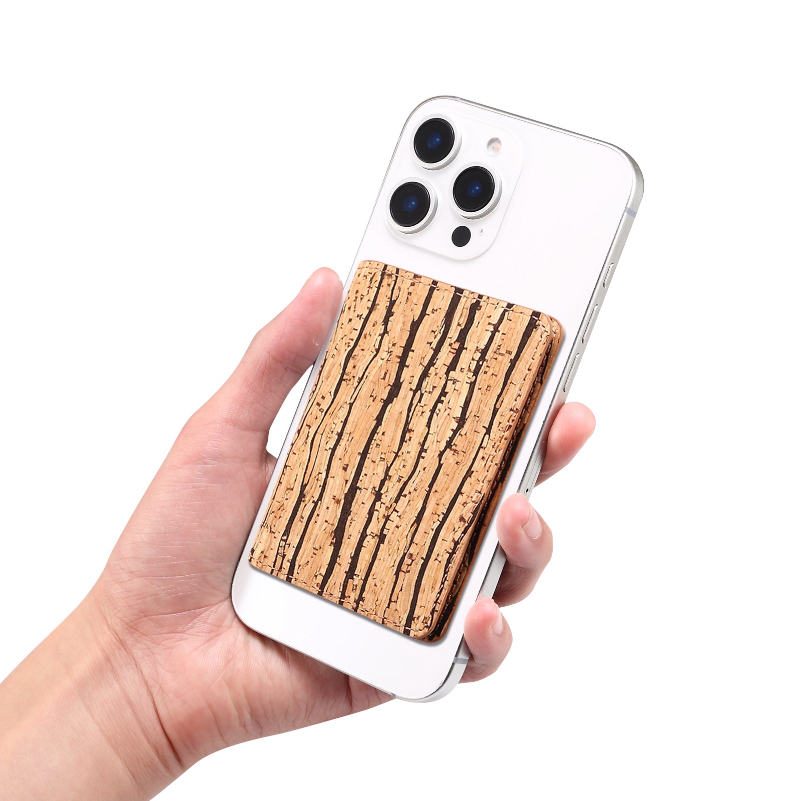 Magnetic Cork Material Ultra-Thin Credit Card Bag(Yellow)
