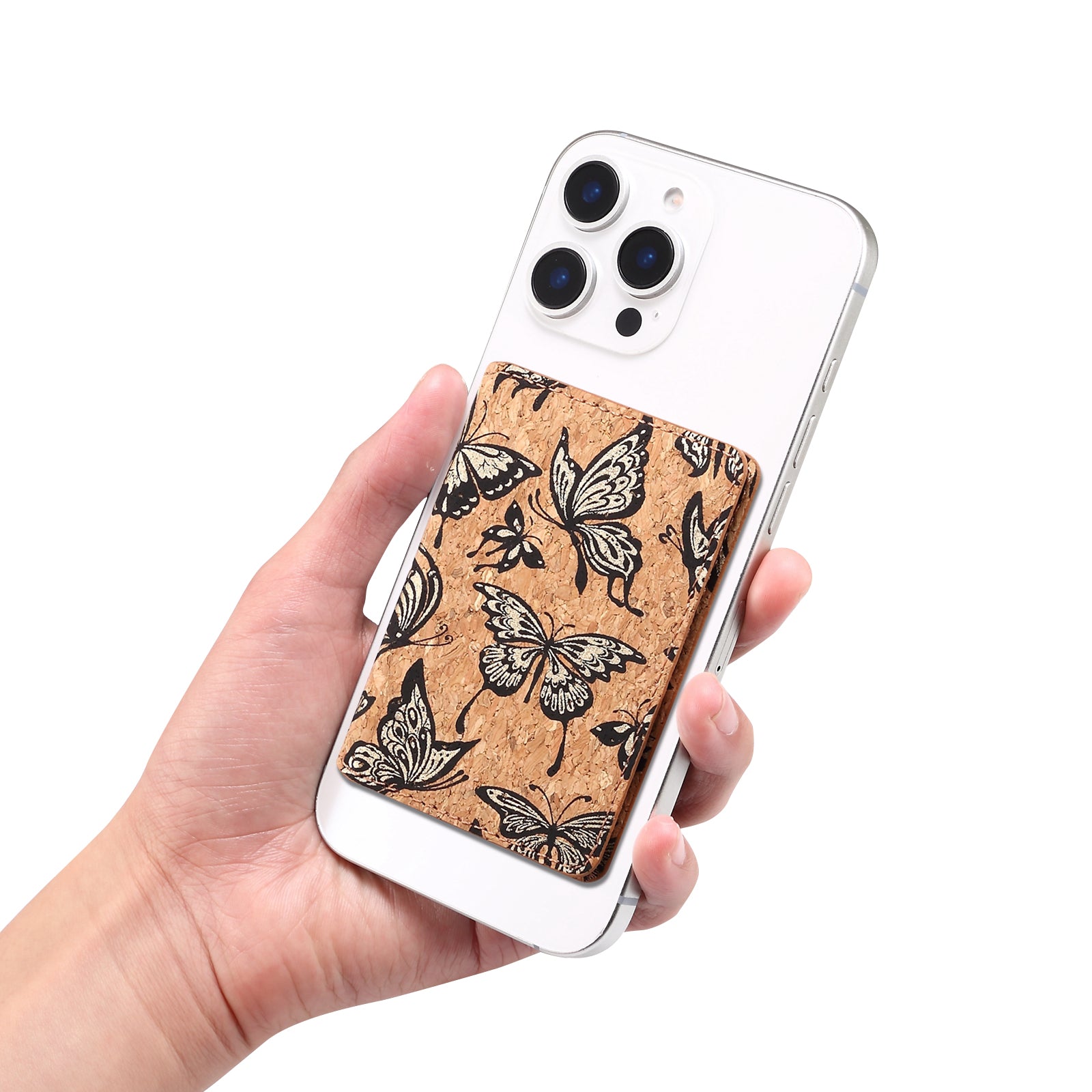 Magnetic Cork Material Ultra-Thin Credit Card Bag(Golden)