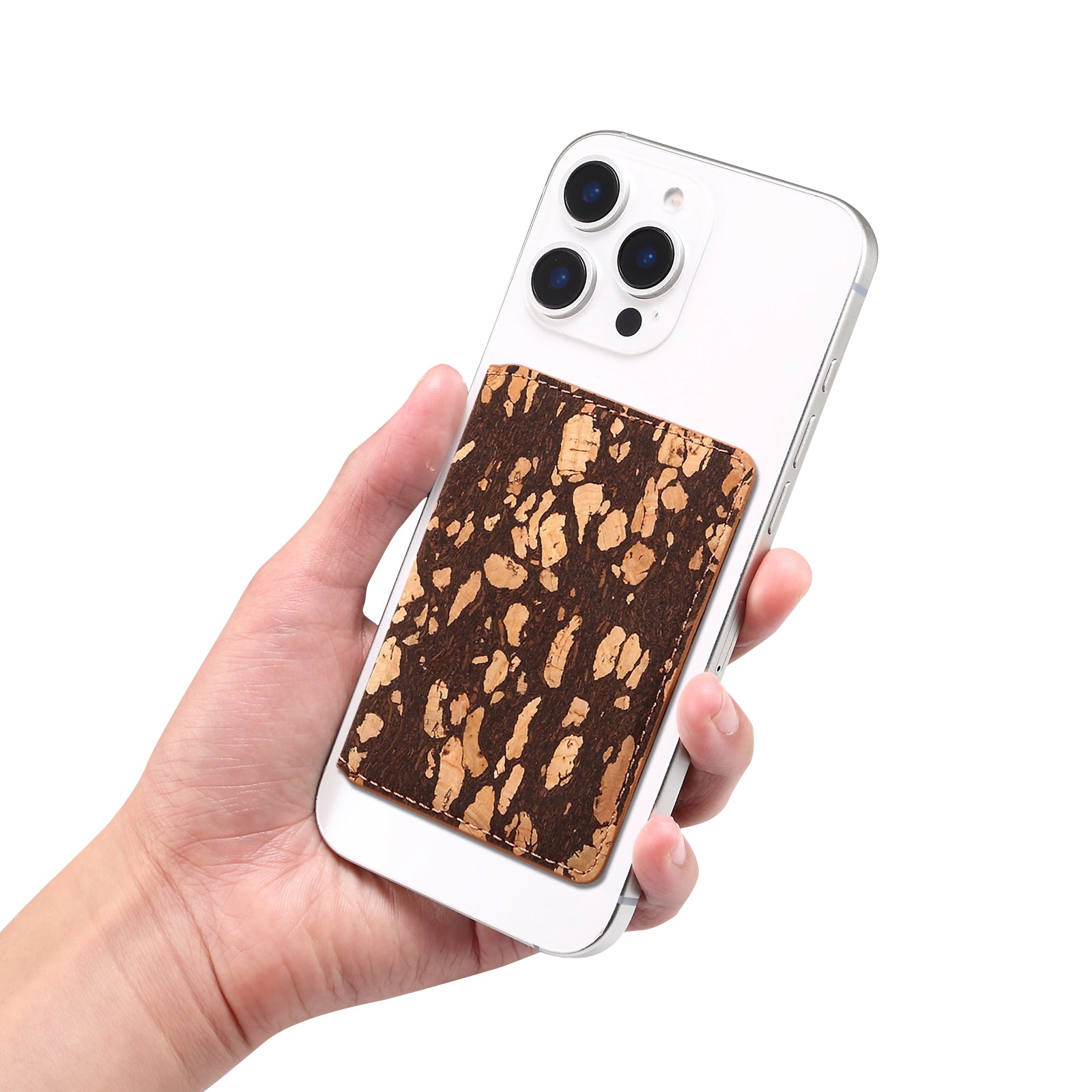 Magnetic Cork Material Ultra-Thin Credit Card Bag(Black)