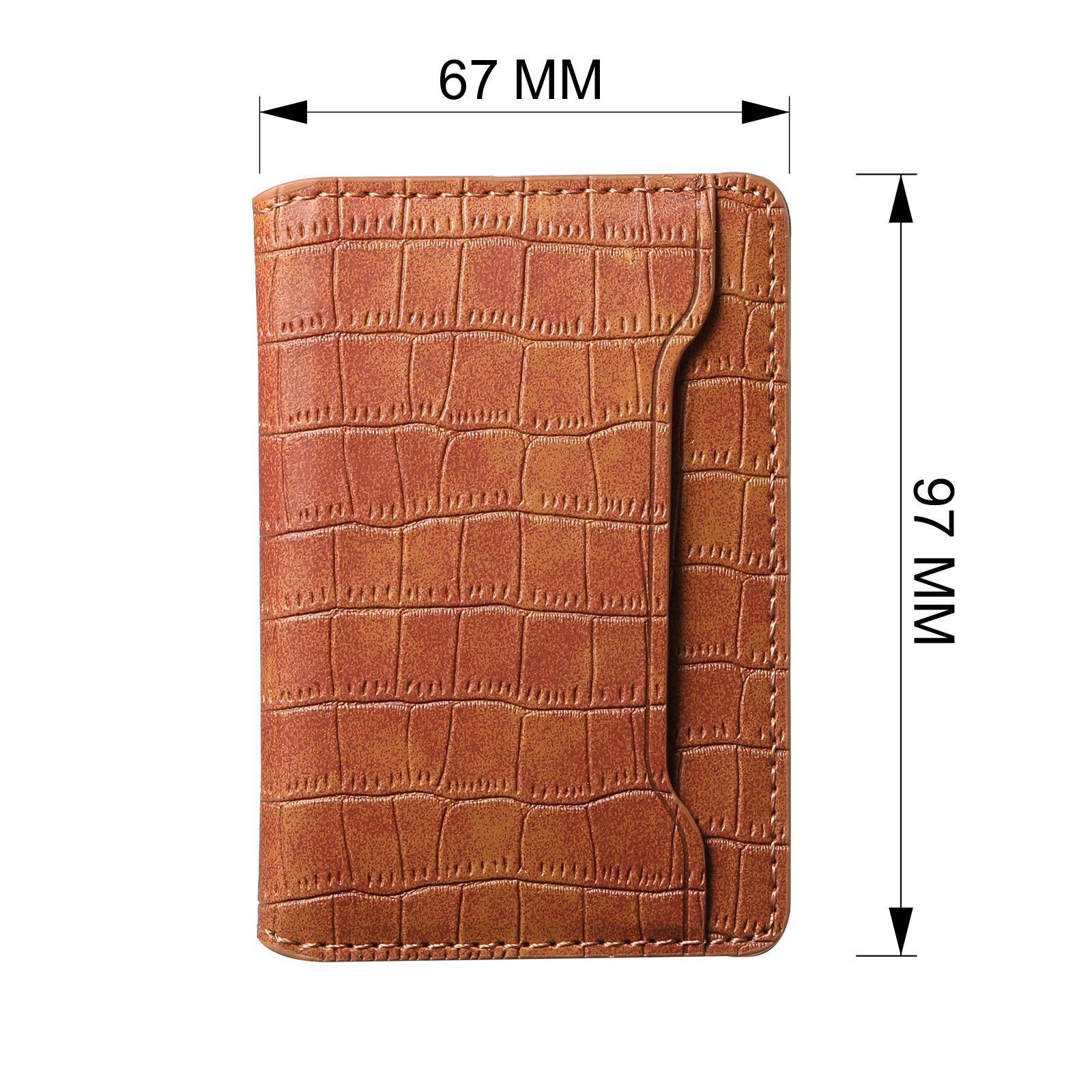Alligator Pattern Leather Bracket Ultra-Thin Credit Card Bag(Brown)