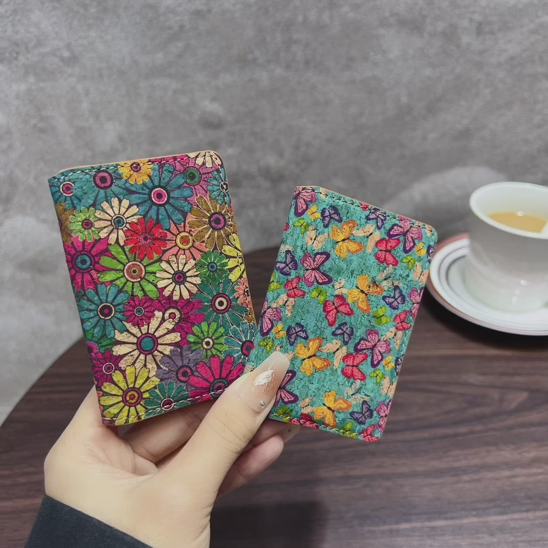 Magnetic Cork Material Ultra-Thin Credit Card Bag(Green)