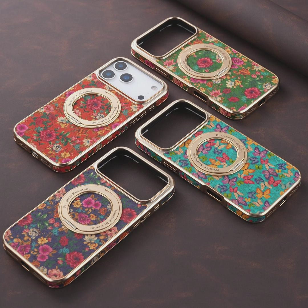 IPhone Series 360 ° Rotating Bracket Anti Drop Cork Phone Case (Blue)