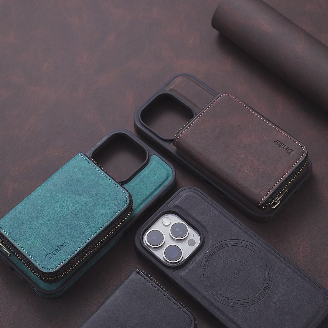 iPhone Series 2IN1 Magnetic Case & RFID Card Bag(Blue)