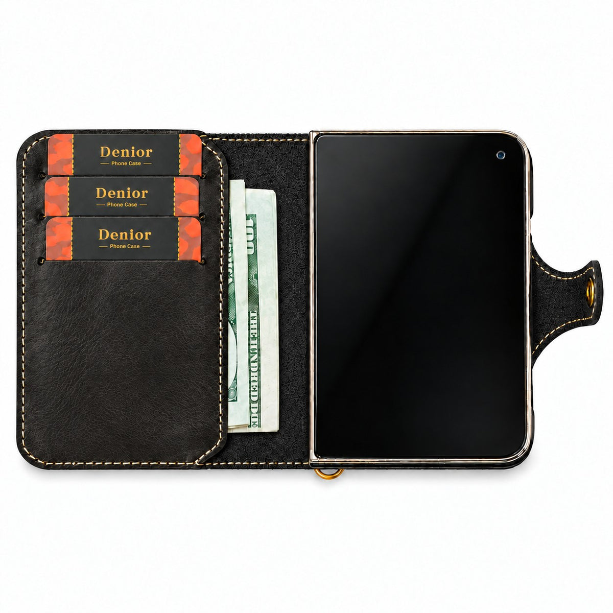 Genuine Leather Retro Oil Wax Cowhide Flip Wallet Phone Case