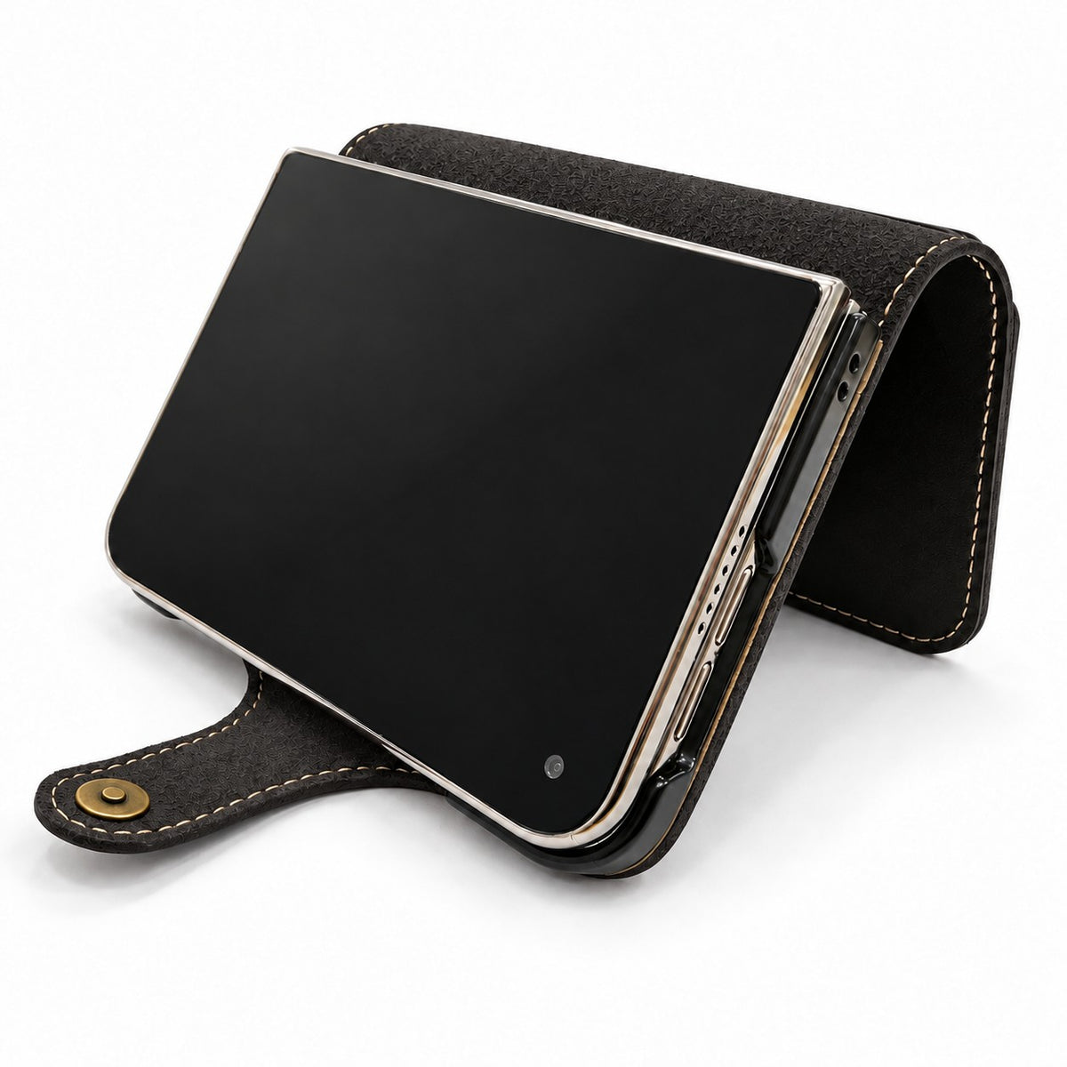 Genuine Leather Retro Oil Wax Cowhide Flip Wallet Phone Case