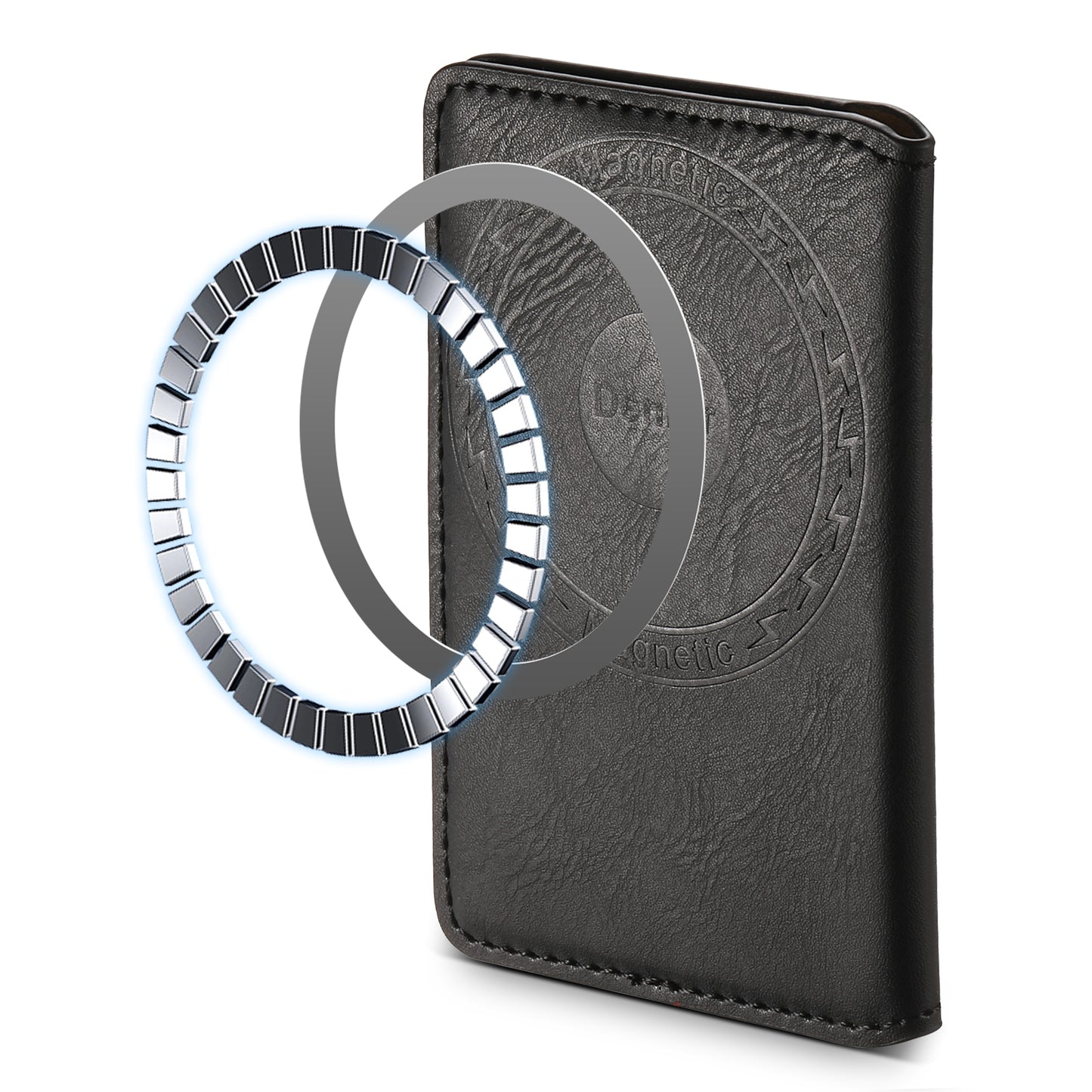 PU Faux Leather Cow Pattern Magnetic Card Holder