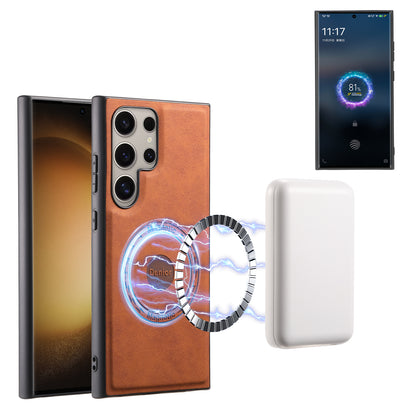 PU Retro Faux Leather Texture Magnetic Phone Case (For Samsung)