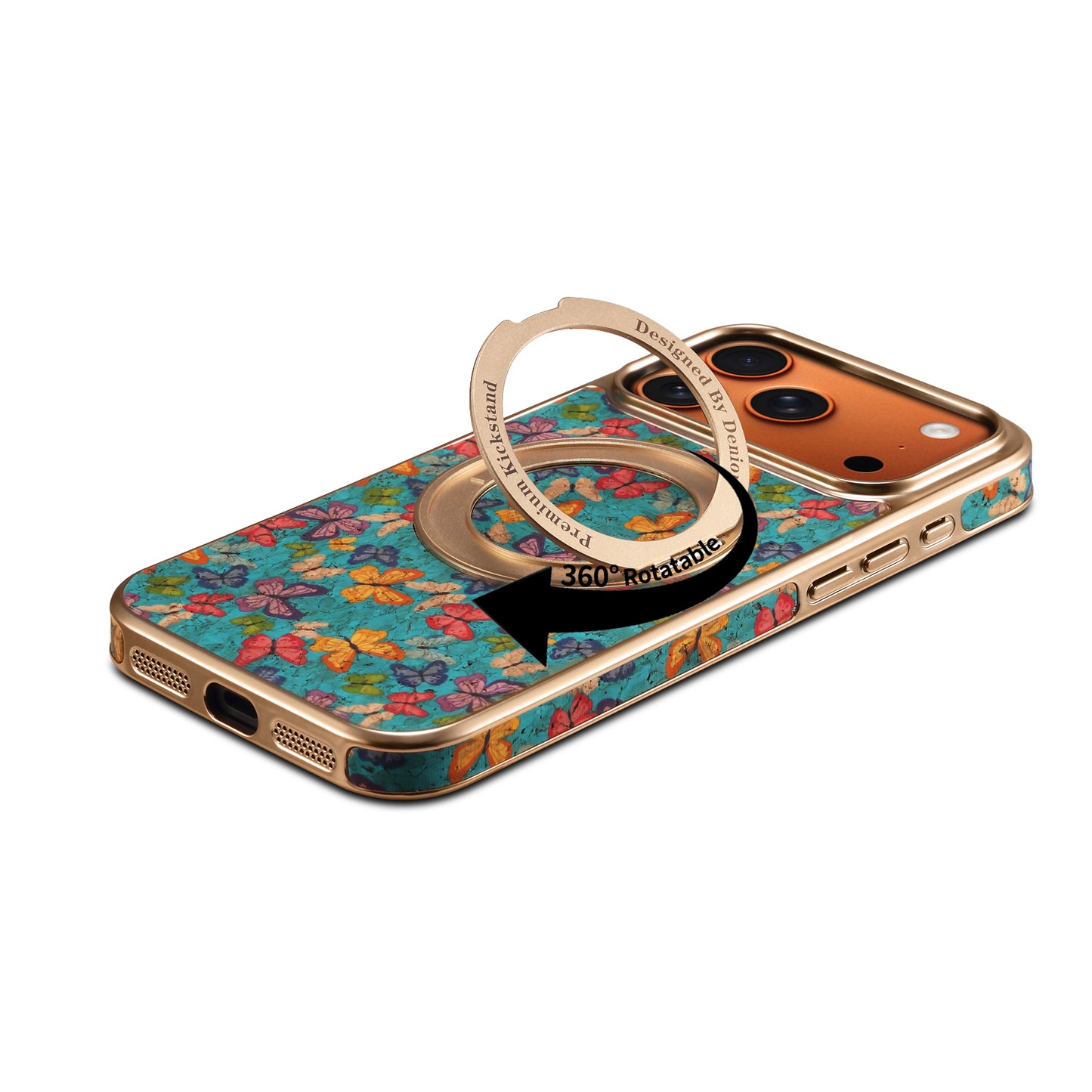 Floral Pattern Gear Electroplated Phone Case