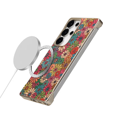 Cork Floral Borderless Magnetic Phone Case (For Samsung)