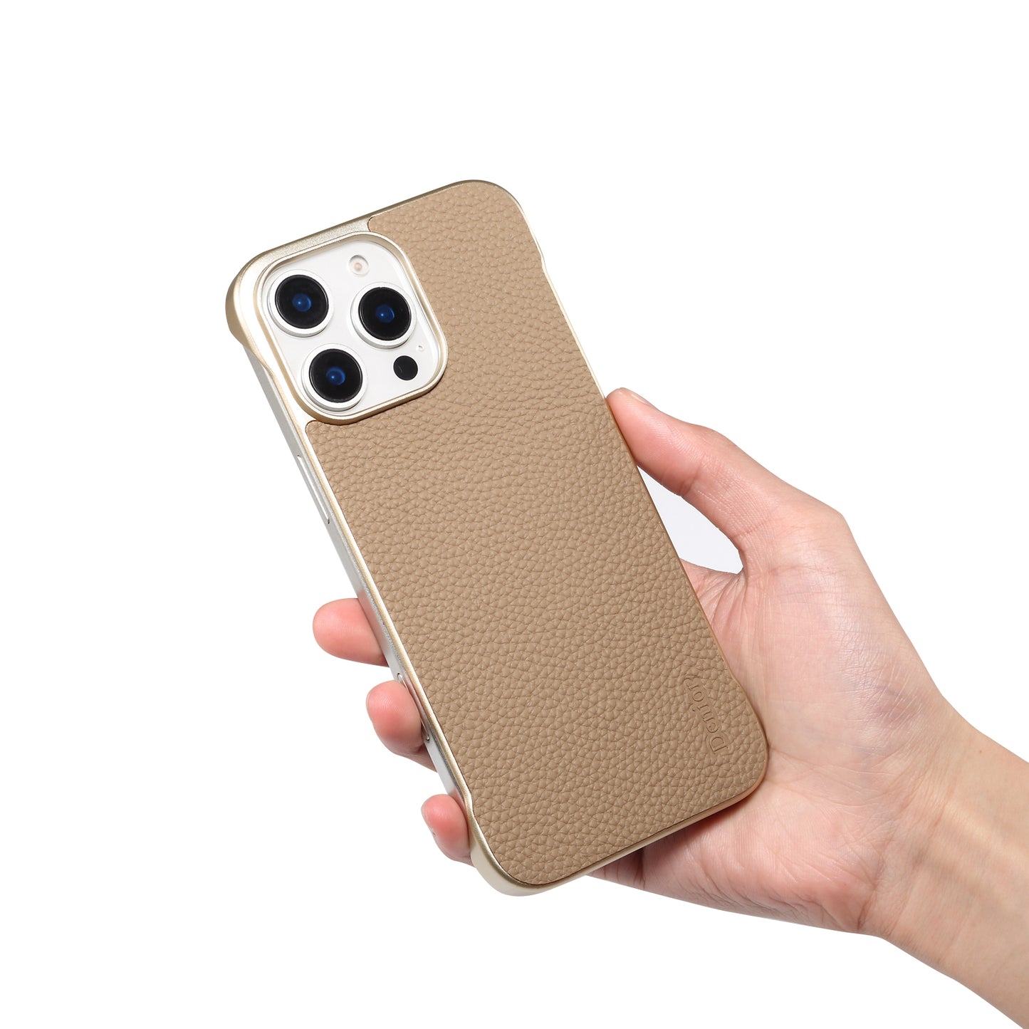 Genuine Leather Lychee Texture Magnetic Borderless Phone Case