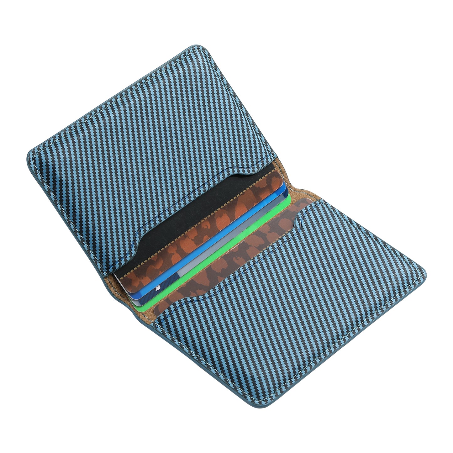 Bifold PU Leather Mag Wallet - Carbon Pattern